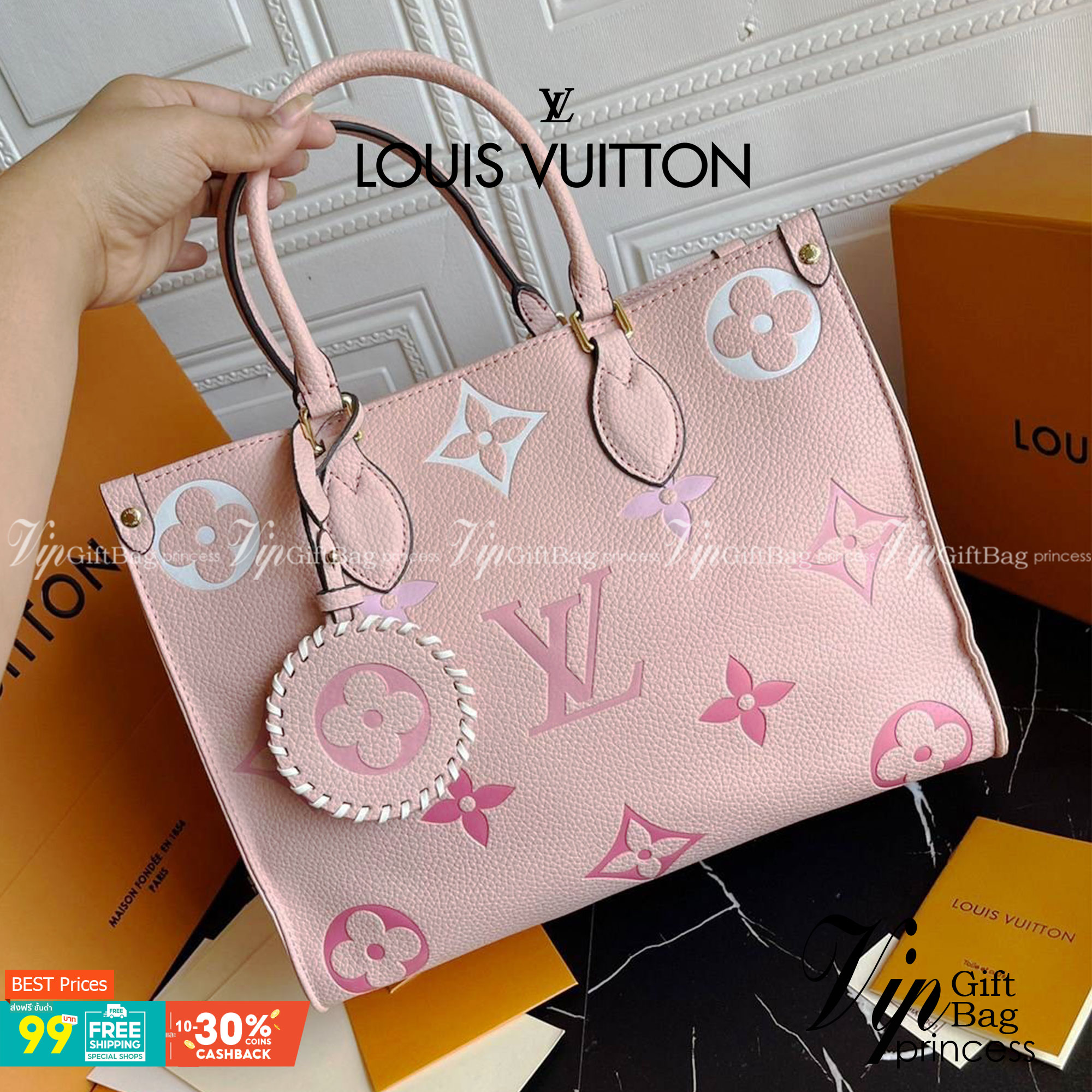 หนังแท้ LOUIS VUITTON Empreinte Monogram Giant By The Pool Onthego พร้อมส่งที่ไทย เกรดใช้งานต่างประเทศได้