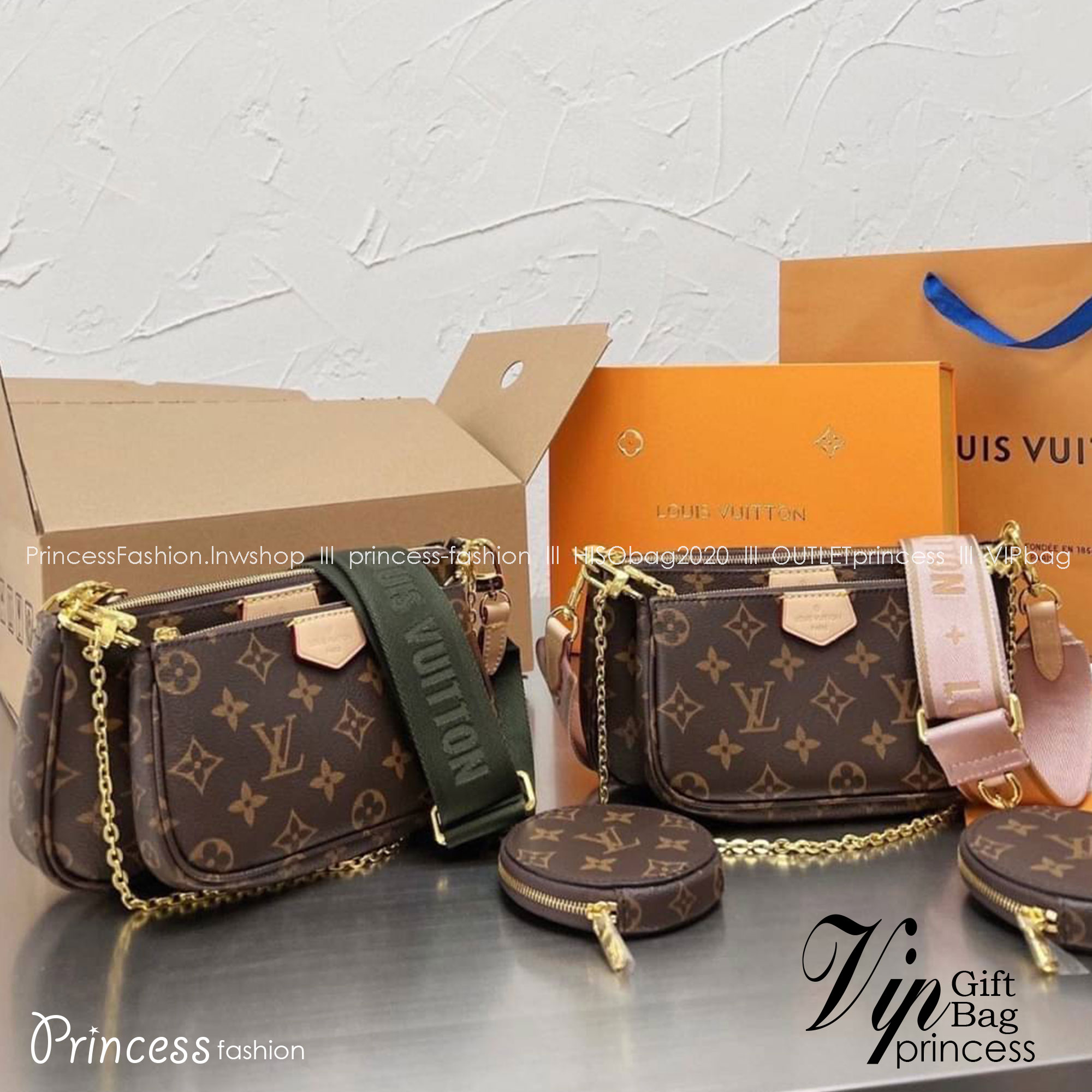 LV Multi Pochette Accessoires Monogram 3in1 เกรดออริจินอล กระเป๋าสะพายมัลติฟังก์ชั่น สุดฮอต สาวๆคลั่งกันหนักมาก ดีงาม ดีไซน์คลาสสิควินเทจ โดดเด่นด้วยดีเทลกระเป๋า 3 ใบ