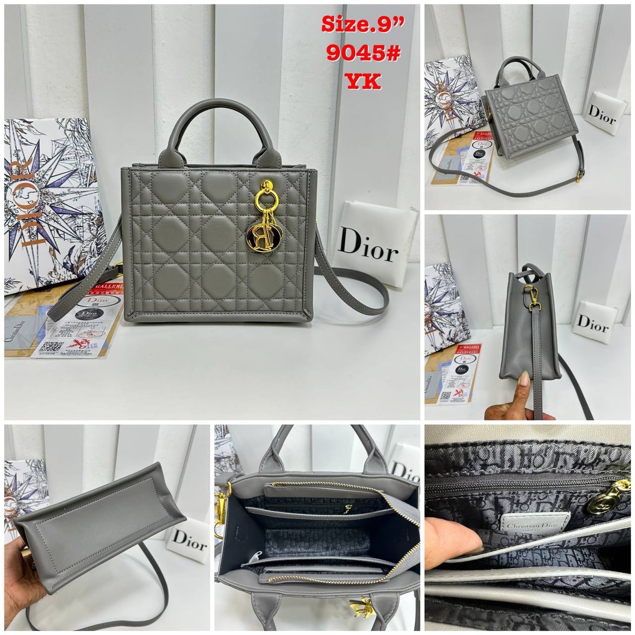 DIOR Small Dior Book Tote Powder Beige Macrocannage Leather 9" กระเป๋าทรงโท้ท แก่นแท้ของความงามรูปลักษณ์ทันสมัย สง่างามเหนือกาลเวลา เกรดไฮเอน 1:1