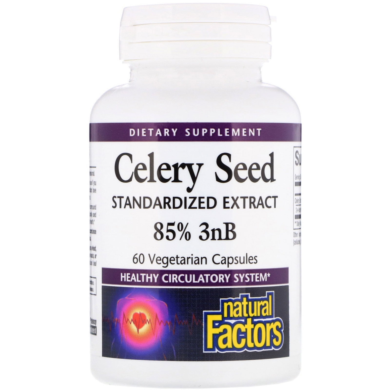 ส่งฟรีลงทะเบียนมีพร้อมส่งค่ะ Natural Factors Celery Seed Standardized Extract 60 Vegetarian Capsules
