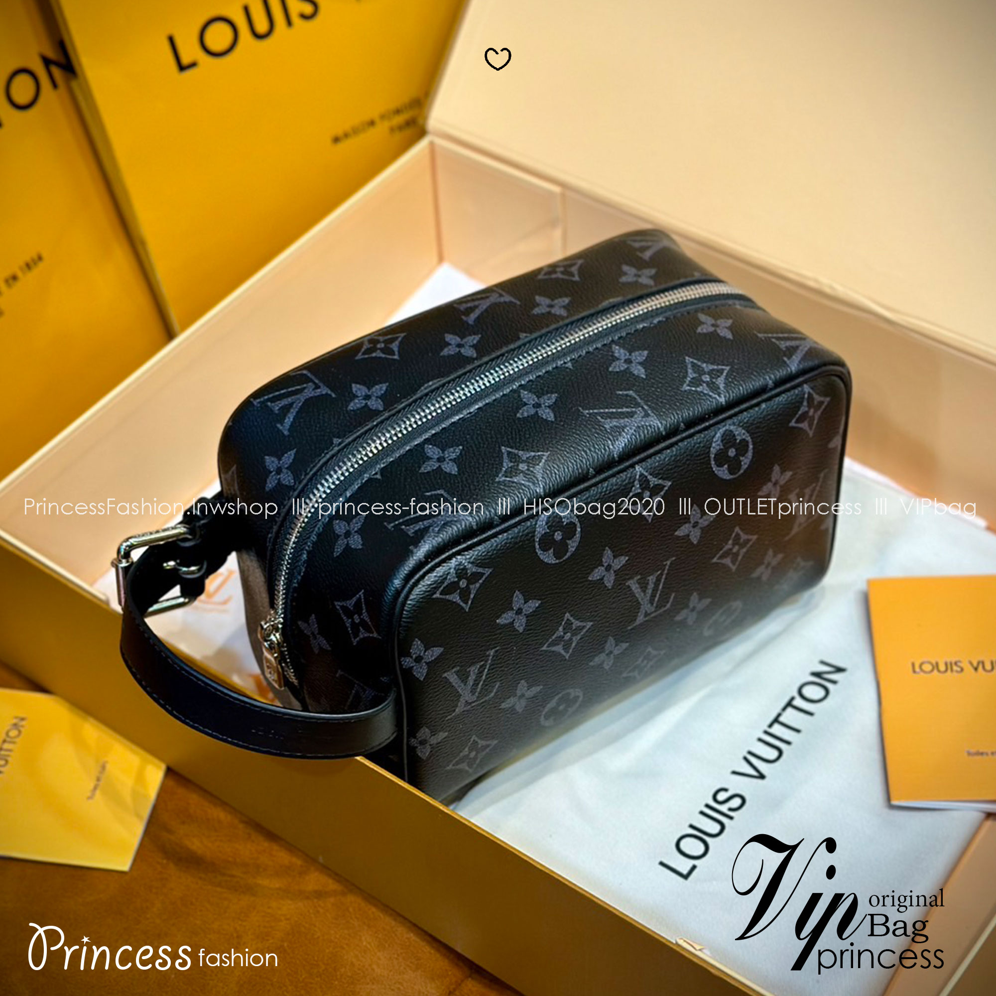 LV Trousse Toilette Locker Dopp Kit / LV Clutch Bag 22cm กระเป๋าถือทรงพอชหรือคลัช แบบคลาสสิกสวยงามเป็นเอกลักษณ์ มีหูหิ้วพกพาสะดวก เกรดออริ