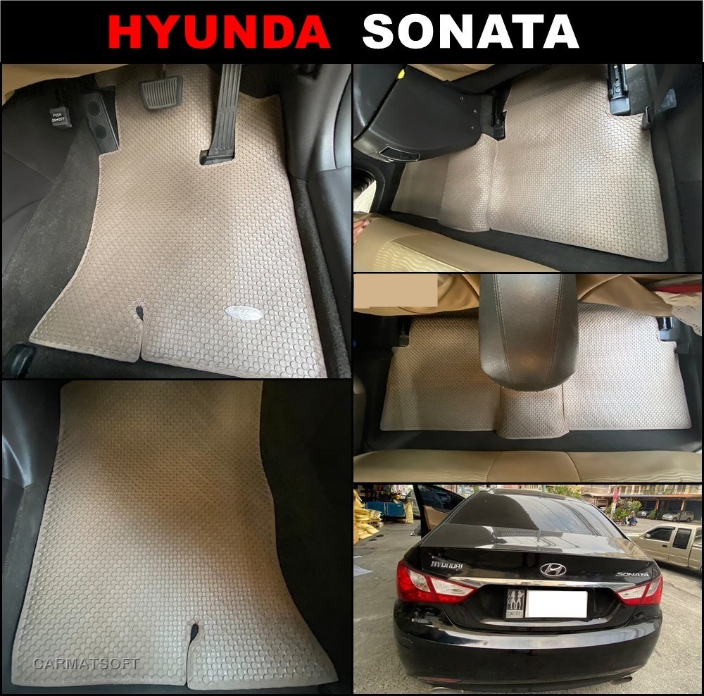 พรมปูพื้นรถยนต์ HYUNDAI SONATA ปี2011-15 พรมกระดุมเม็ดเล็กpvc เข้ารูป สวย ทนทาน 5ชิ้น