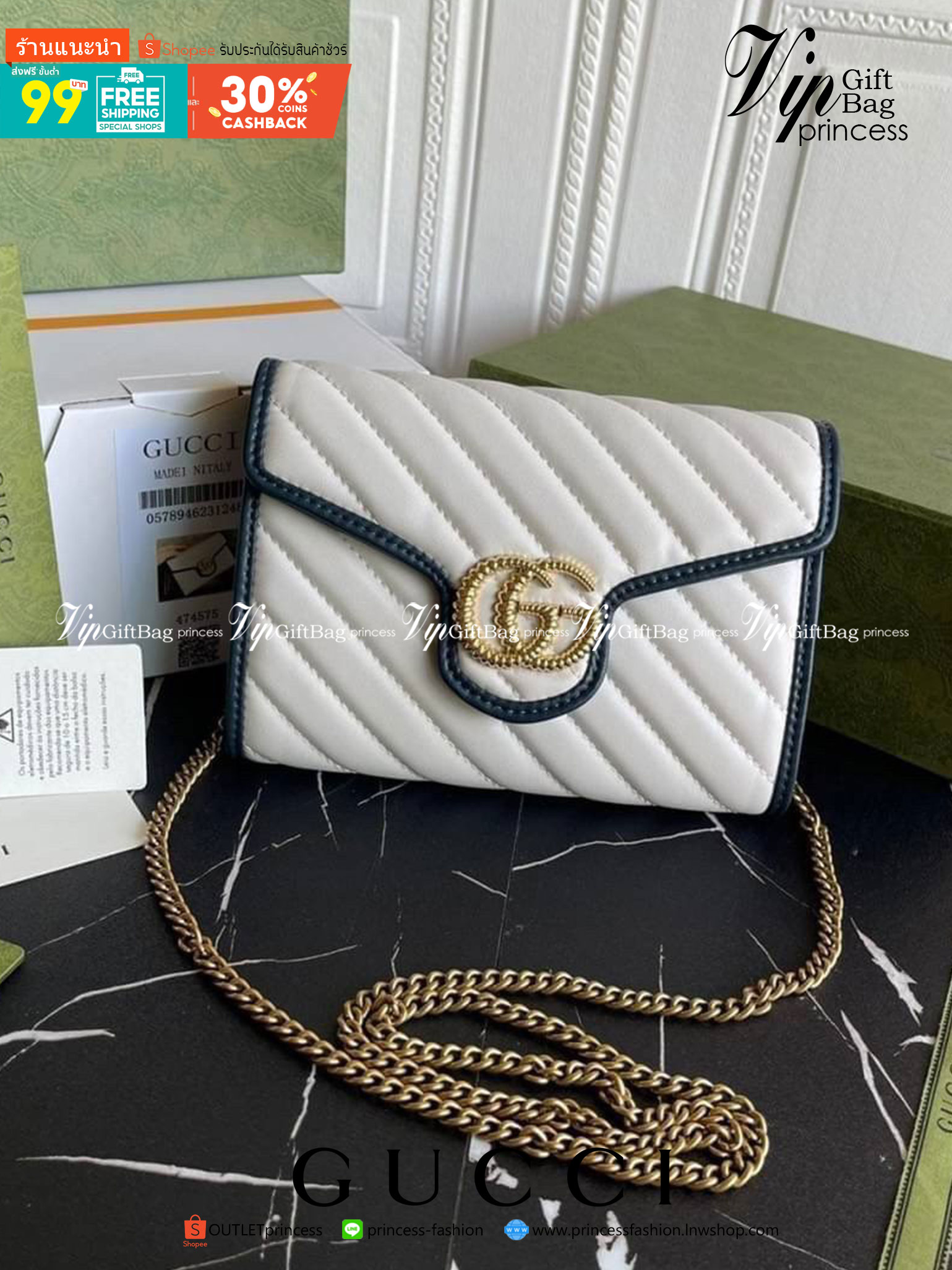 หนังแท้ GG Marmont matelassé mini bag พร้อมส่งที่ไทย GUCCI Wallet on Chain ภาพสินค้าถ่ายจากงานขายจริง รุ่นนี้หนังสวยมากค่ะ ละมุนที่สุด ใส่บัตร ใส่แบงค์ได้ รับรองว่าจะเป็นกระเป๋าที่จะหยิบใช้งานได้บ่อยๆ รับประกันความสวยปังค่าาา