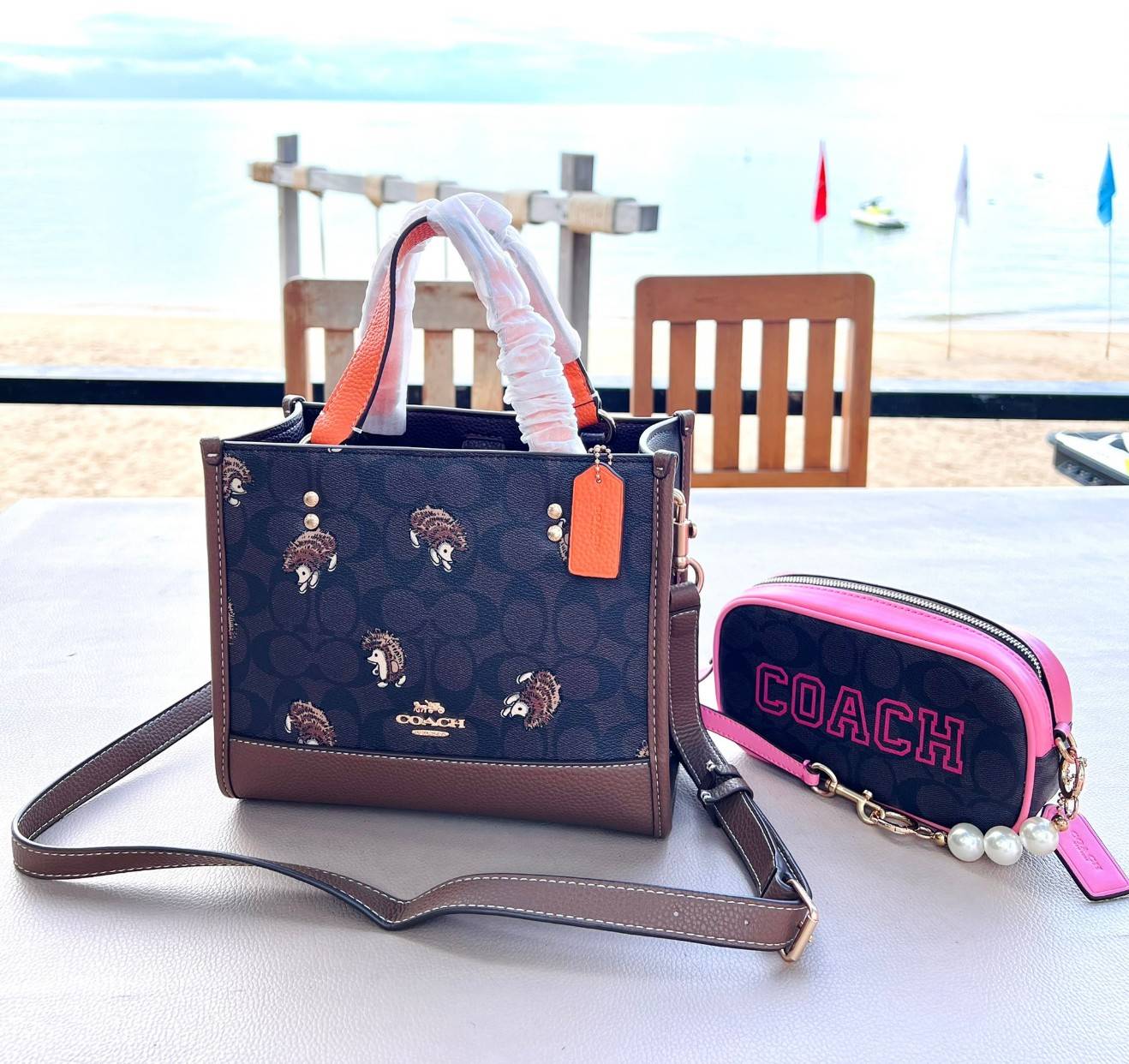 COACH DEMPSEY TOTE IN SIGNATURE CANVAS WITH HEDGEHOG PRINT 🦔 ((CC769)) เม่นเต้นรำ สวย น่ารัก มากๆค่ะ ใหม่กันต่อ ไปสวยกันให้สุดค่ะ! กับกระเป๋าทรงTOTE รุ่นใหม่ล่าสุด 🌟จุดเด่นของรุ่นนี้คือปริ้นท์ลายเม่นเต้นรำทั้งใบ น่ารักน่าเอ็นดูมากๆค่ะ เปิด