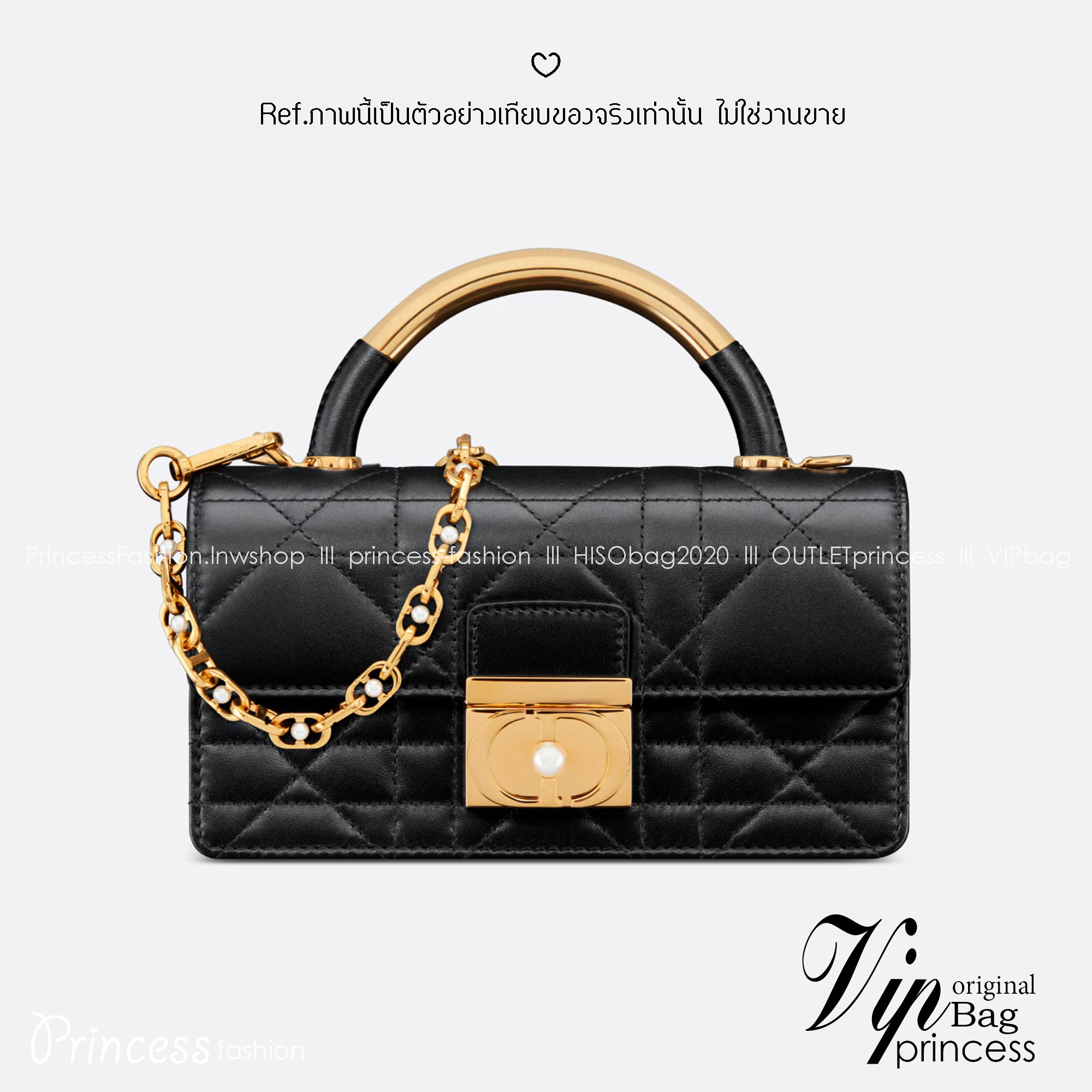 Mini Dior Ange Bag Macrocannage CD clasp with white resin pearl กระเป๋าถือพร้อมสายสะพาย ประดับตัวล็อคมุก สวยงามเหนือกาลเวลา เกรดออริ 1:1 ใช้งานต่างประเทศได้