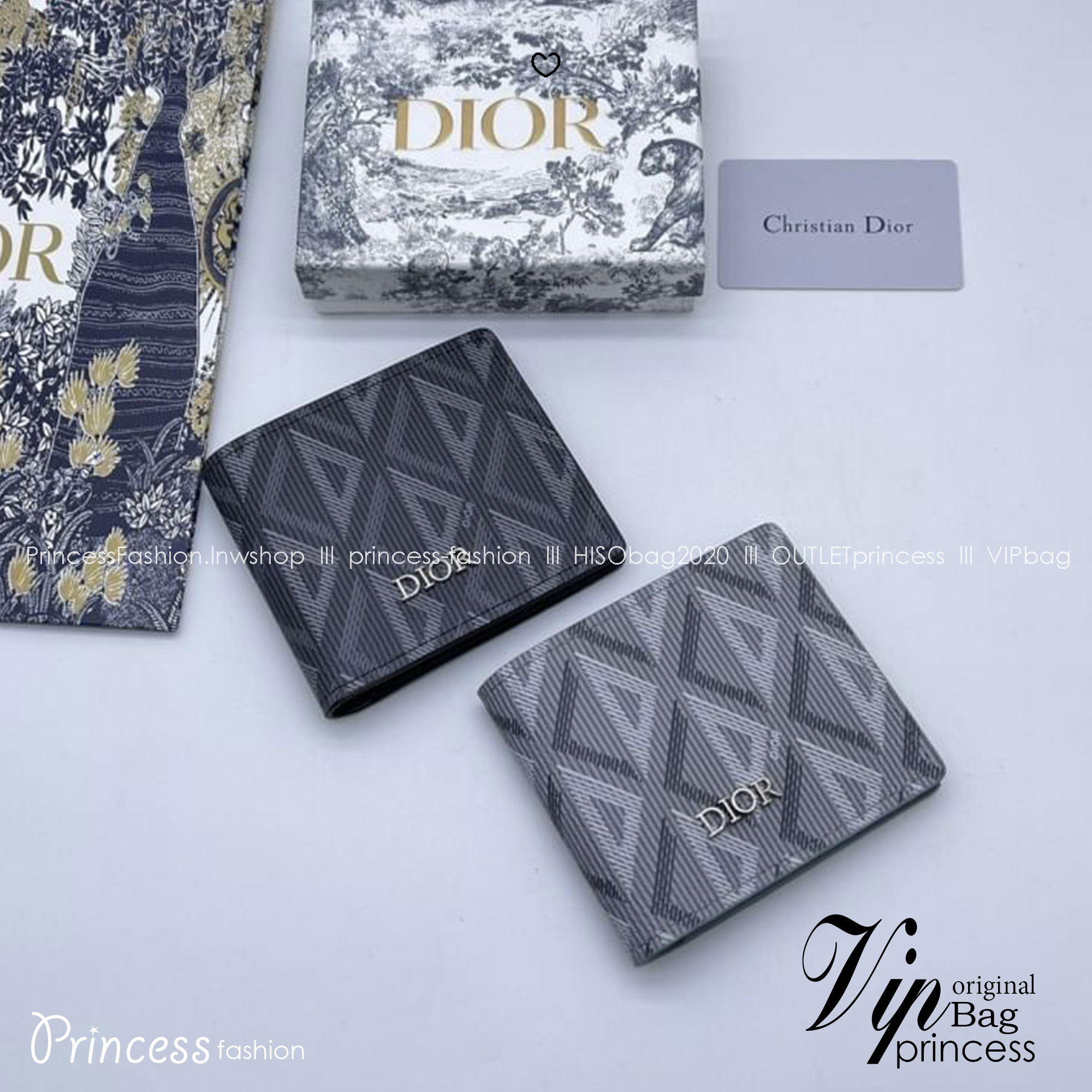 DIOR Bifold Wallet with CD Diamond Print กระเป๋าสตางค์ใบสั้น พิมพ์ลวดลาย Diamond หรูหรา โทนสีใช้งานง่าย คลาสิกตามแบบฉบับแบรนด์ ไอเท็มที่ท่านชายห้ามพลาดค่ะ