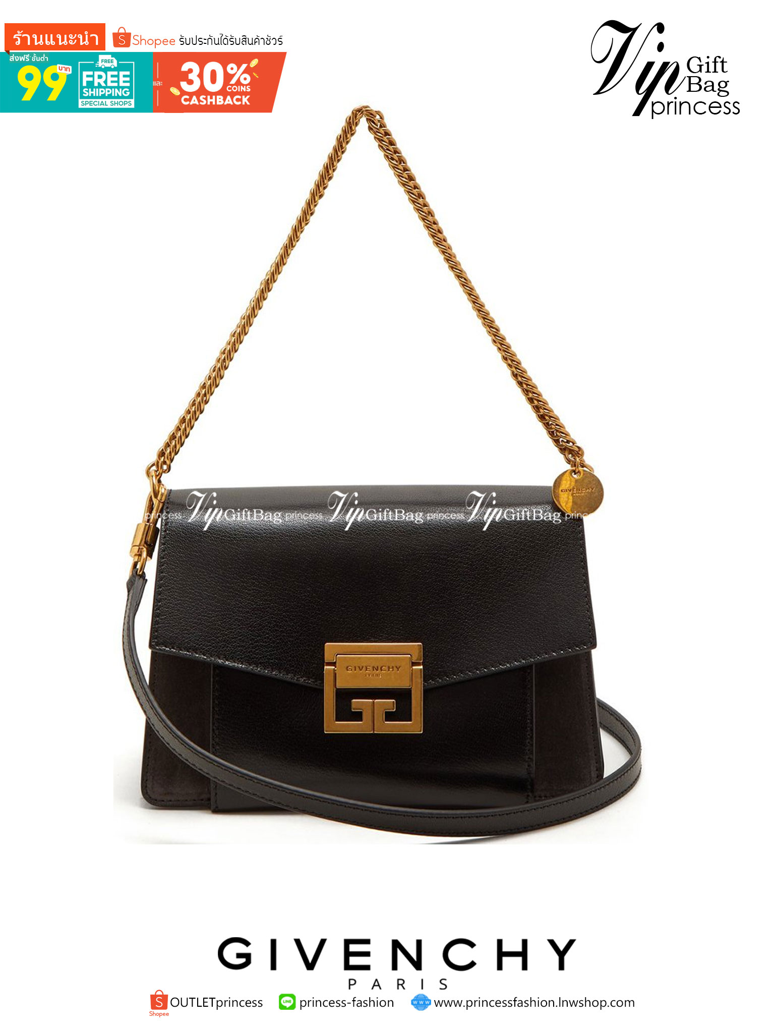 VIP 】หนังแท้ Givenchy GV3 Bag 9” สวยหรู ดูเป็นคนมีเทสดีเลยค่าา ดีไซน์คือสวยมีคลาส มีระดับสุดๆ พร้อมสายโซ่อะไหล่ทอง ละมุนตามากค่าา รุ่นนี้ขายดีมาก ได้มาน้อยด้วยนะคะ สาวๆ รีบจับจอง อย่าคิดนาน ราคานี้กับคุณภาพถือว่าคับแก้วมั๊กมากกกก ไม่ซื้อทนไหว ^^