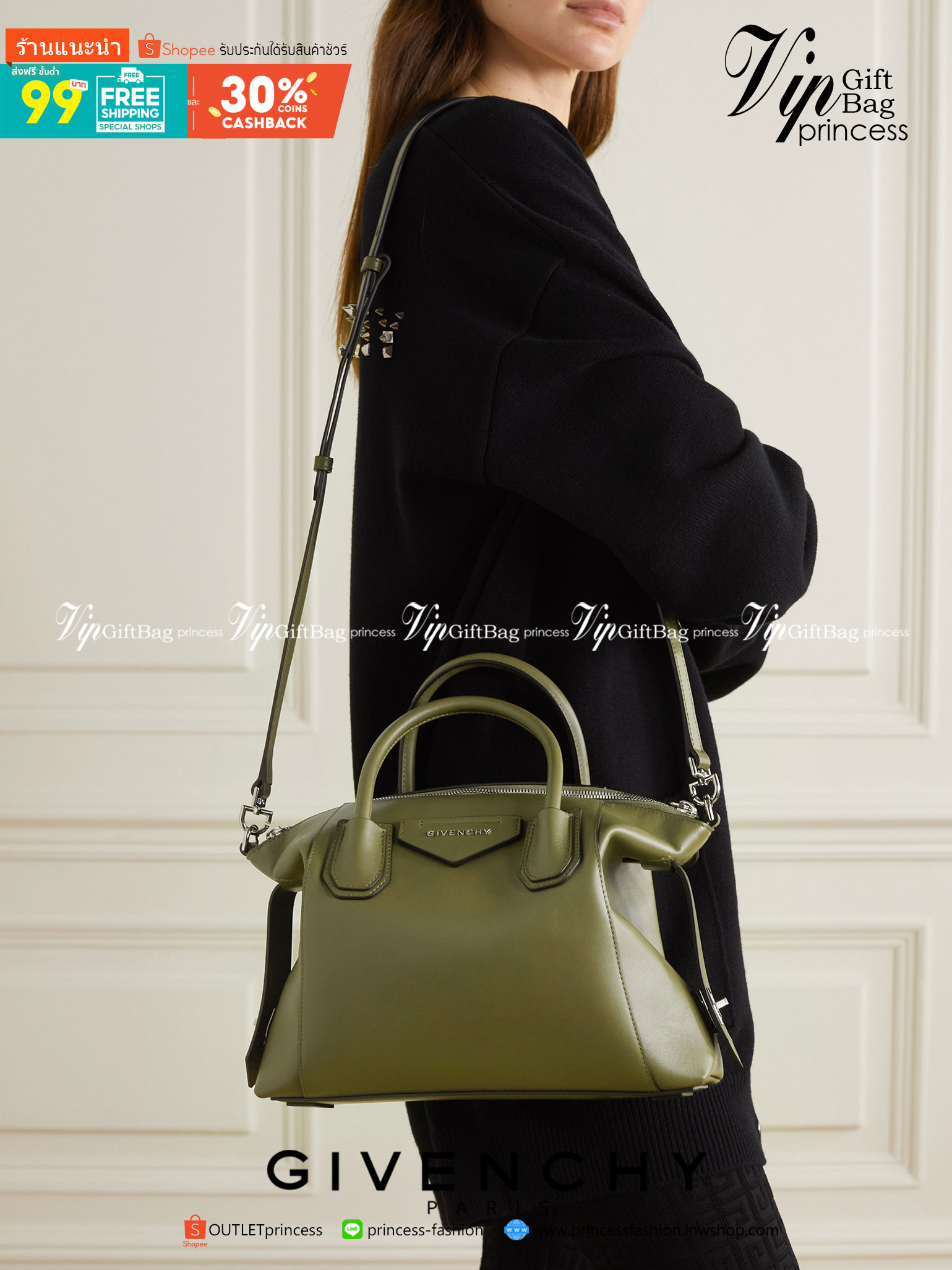GIVENCHY Antigona Soft leather tote bag ฟรีผ้าผูก!! กระเป๋าสะพายข้าง ทรงสวยมากค่ะ มี 2 ขนาด รุ่นยอดนิยมดาราเซเลปใช้กันเพียบ งานจริงสวยหรูดูแพงมากนะค้าา ราคานี้คุ้มที่สุด มีมารอบนี้ 6 สี 2 ขนาด เลือกให้ปังไปเลยค่าาา