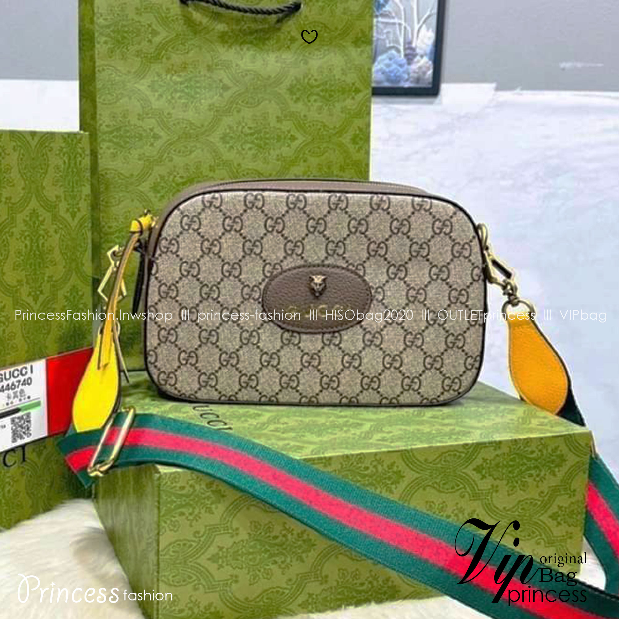 GUCCI GG small messenger bag / GG neo vintage crossbody bag กระเป๋าสะพายข้างตัวท็อปฮิต ทรงสวย ใช้งานง่าย โดดเด่นตรงสายสะพายสีสดใสเป็นเอกลักษณ์ ตัดกันกับกระเป๋าได้อย่างลงตัว