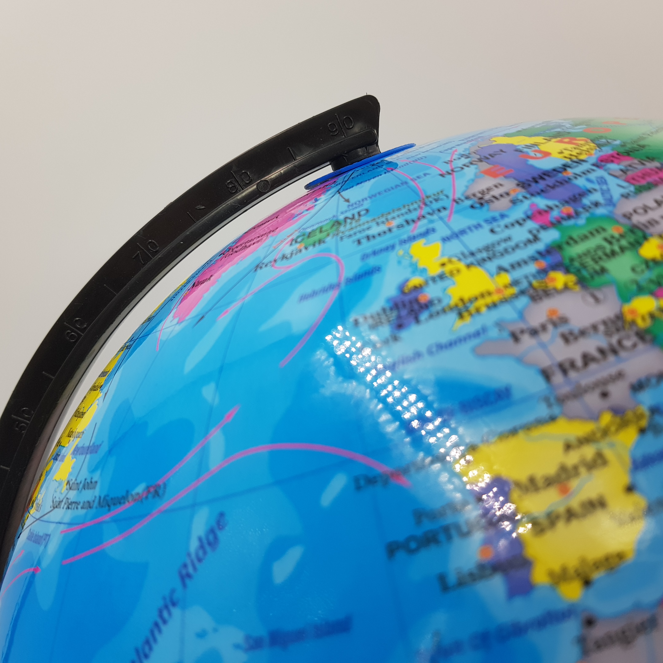 ลูกโลกPVCแบบแข็งขนาดเส้นผ่าศูนย์กลาง12.8นิ้ว (32 Cm.) แผนที่ลูกโลก ภาษาอังกฤษ