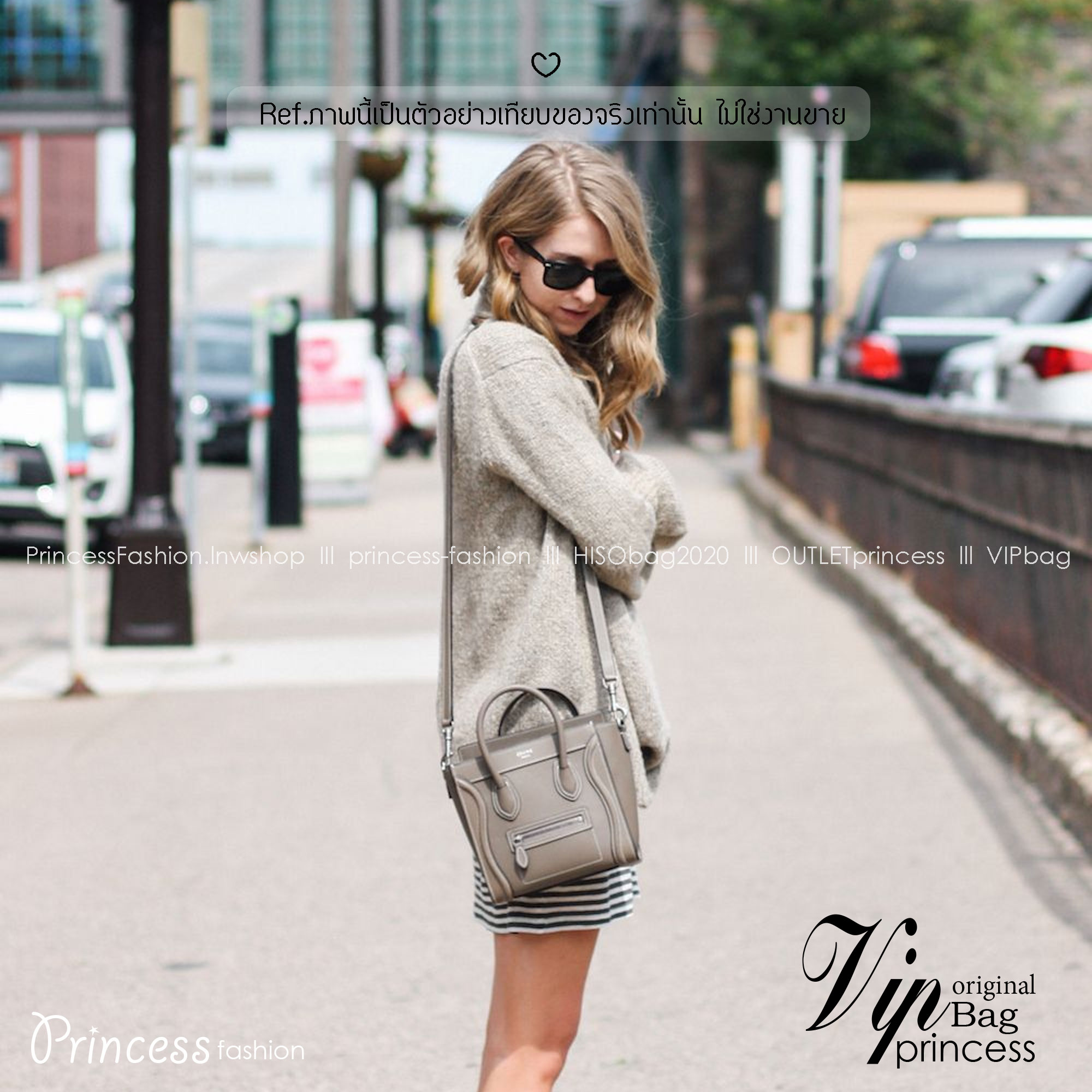 ORI หนังแท้ | Celine Luggage Tote Nano Bag20cm กระเป๋าสะพายทรงโท้ท ดีไซน์เป็นเอกลักษณ์ เรียบหรูดูแพง