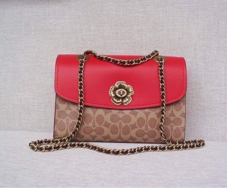 Coach Parker In Signature Canvas With Tea Rose