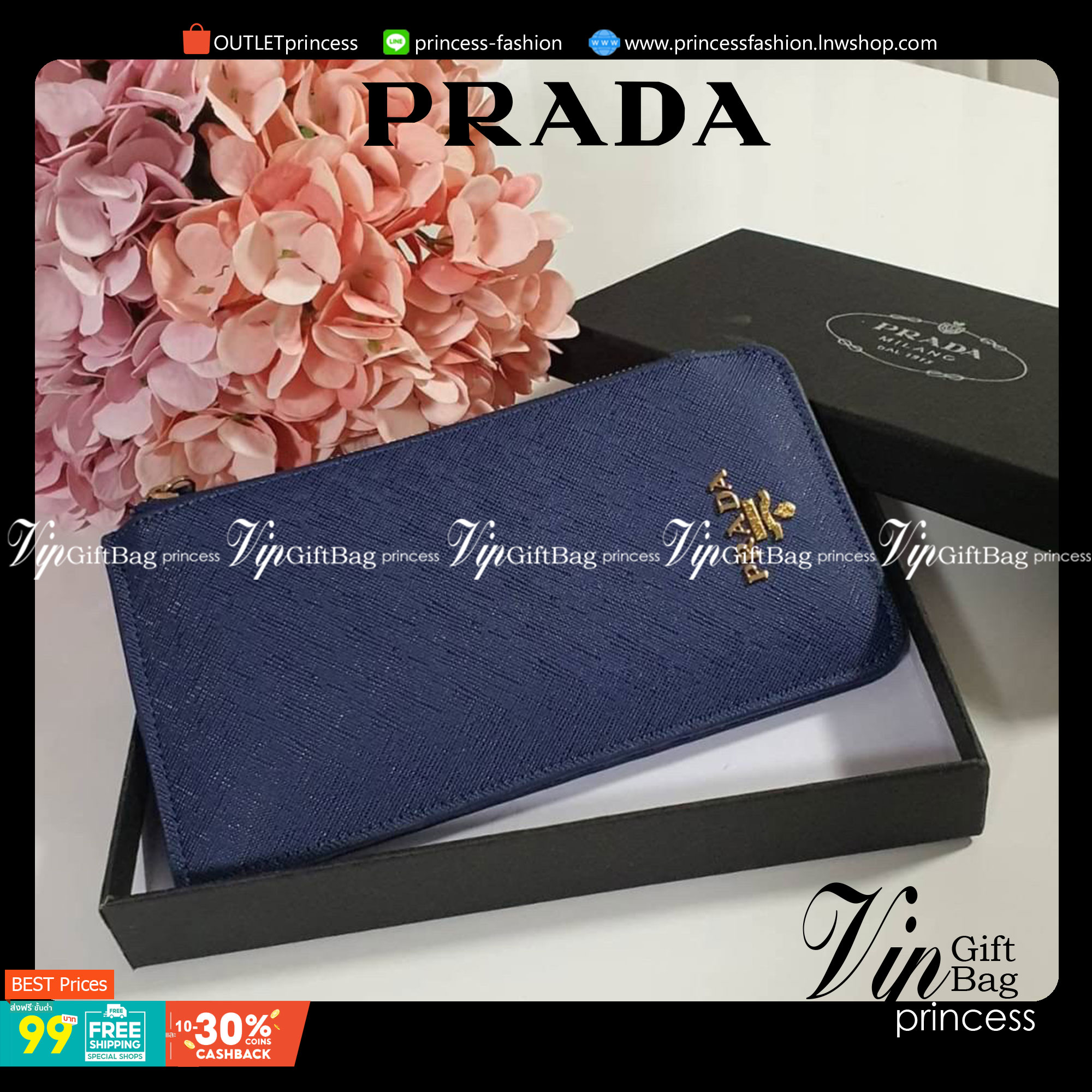 รุ่นขายดีเว่อร์วัง♡♡ PRADA LONG WALLET *สำหรับคนชอบใส่บัตรเยอะ แนะนำรุ่นนี้คะ กระเป๋าสตางค์ทรงสวย สะดุดตา หนังสัมผัส Safiano จากแบรนด์ PRADA มีช่องใส่นามบัตรมากถึง 16 ช่อง ด้านหน้ามีโลโก้แบรนด์สีทองหร