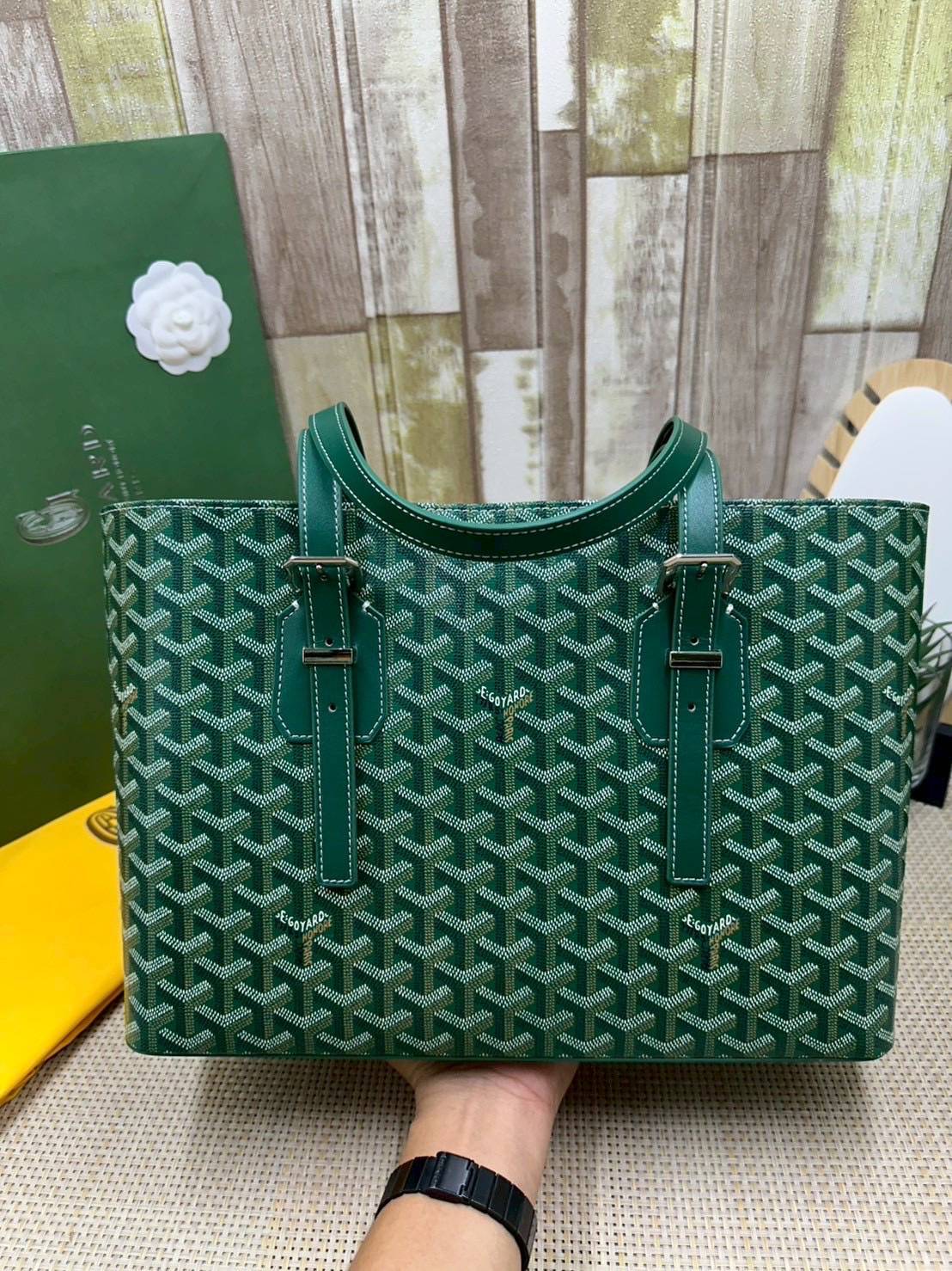 7 สี ORI หนังแท้ | GOYARD Goyardine Sac Marie Galante 35cm / Goyard Tote Bag กระเป๋าสะพายทรงโท้ท พร้อมหูจับใช้งานง่าย ภายในโล่งกว้าง หรูหราลงตัว