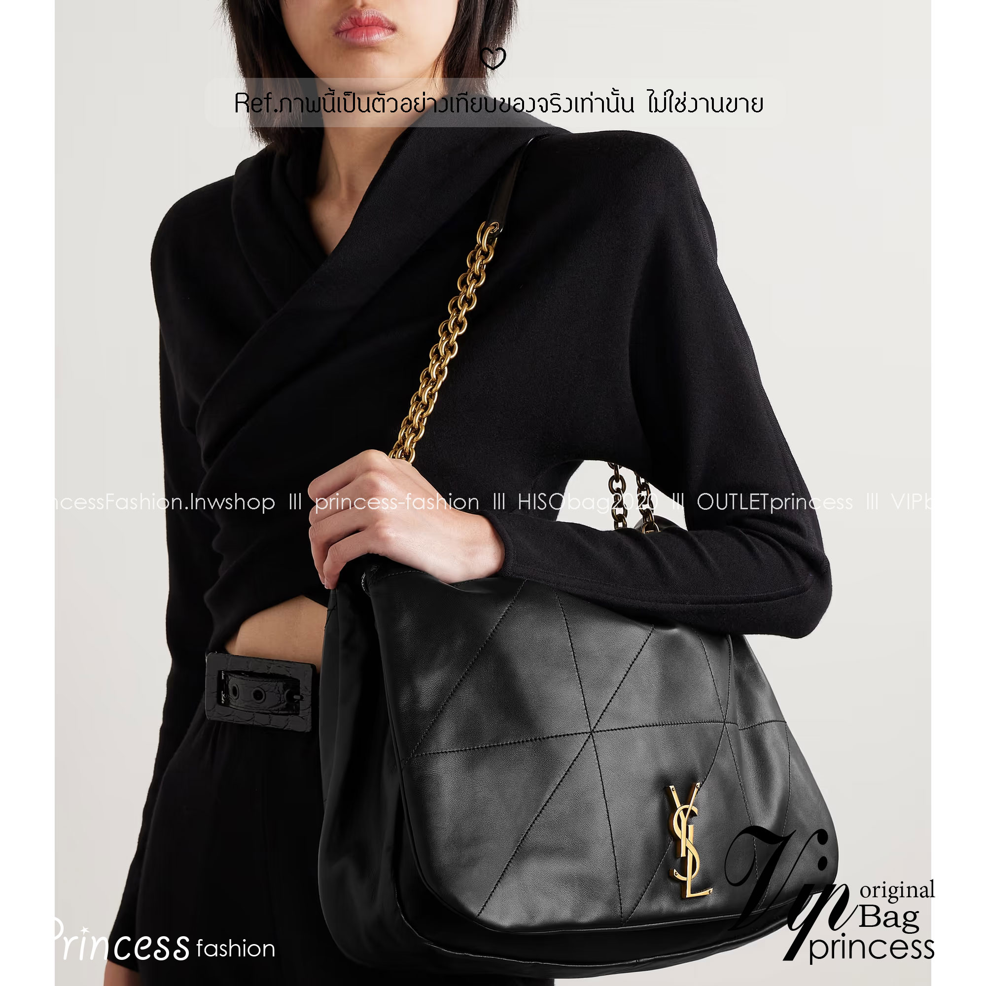 ORI หนังแท้ | YSL JAMIE 4.3 medium Bag 35cm กระเป๋าสะพายใบใหญ่ เรียบหรู ดูปัง ดูแพง สีดำคลาสสิคตัดกับอะไหล่สีทองได้อย่างลงตัว ภายในโล่งกว้าง จุของได้แบบเต็มที่