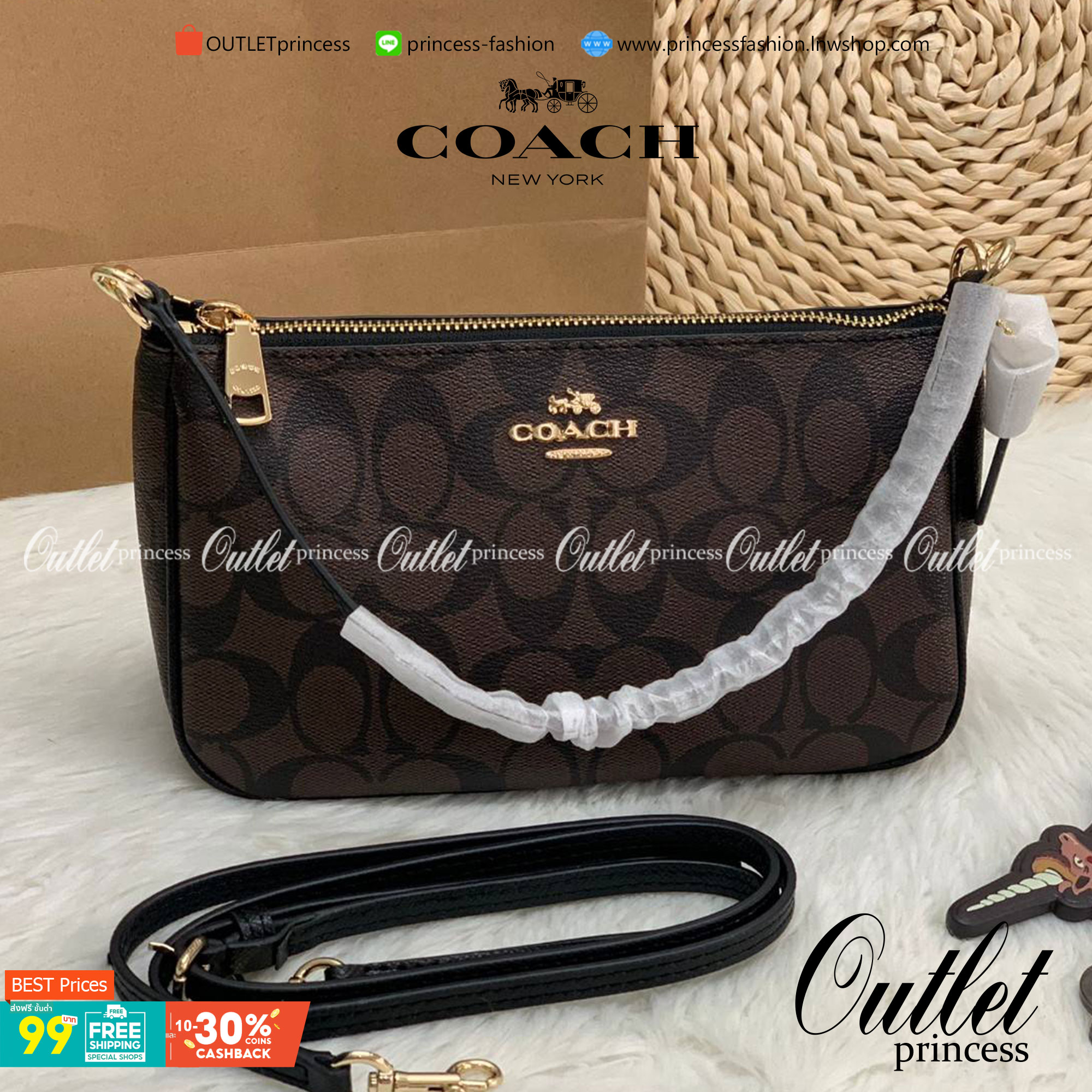 COACH F58321 TOP HANDLE POUCH อีกรุ่นฆ่าไม่ตาย!! 😎 ขายดีขายหมด ขายรวยขายปังๆ!! กระเป๋าพอชจากโค้ช ทรงใช้งานง่าย สะดวก กะทัดรัด วัสดุหนังแคนวาสเคลือบคุณภาพดี มาพร้อมสายคล้องในตัว และสายสะพาย crossbody ปรับเปลี่ยนได้ตามสไตล์ อีกหนึ่งไอเท็มที่สาวๆต้อง