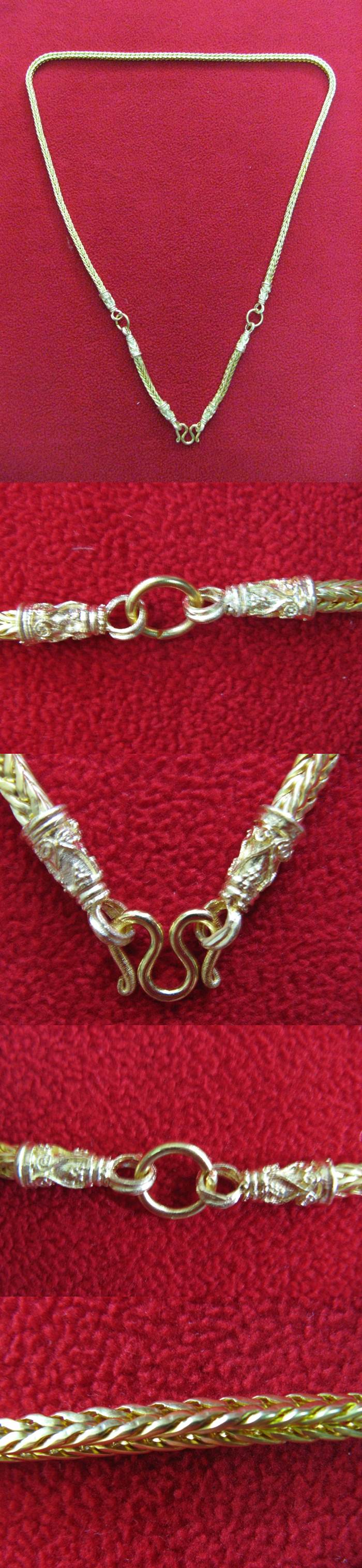 สินค้าหมดค่ะ สร้อยคอทองเหลืองลายกระดูกงูสี่เสา(ใส่พระได้ 3 องค์)ค่ะ