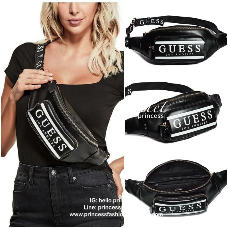 GUESS FACTORY MARISOLL GYM LOGO FANNY PACK กระเป๋าสะพาย/คาดเอว/คาดอกรุ่นใหม่ดีไซน์ยอดนิยมจาก GUESS FACTORY วัสดุหนังเเกะสังเคราะห์แบบนิ่มเปิดปิดด้วยซิป ด้านหน้ามี Pocket 1ช่องซิป ภายในมีโลโก้และช่องซิป สะพายได้หลายแบบไม่จำเจ จะสะพายไหล่ คาดอก คาดเอวก็ดูดี