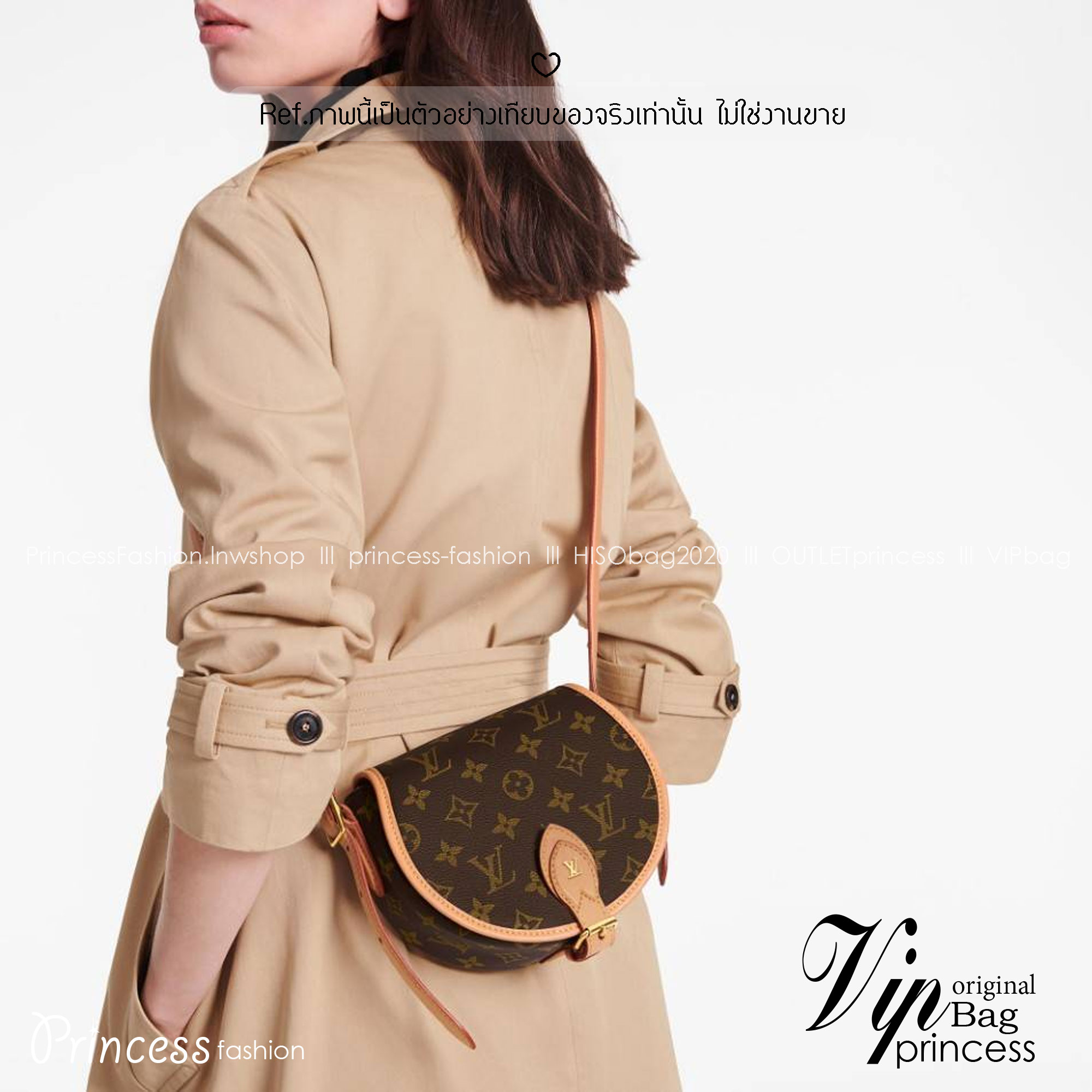 LV Tambourine Monogram Crossbody Bag กระเป๋าสะพายทรงสวย ดีไซน์คลาสสิควินเทจ งานหนังแคนวาสตัดสลับหนัง สายสะพายในตัวปรับได้ ถือเป็น clutch ออกงานก็ได้ ดูแพงมากๆ