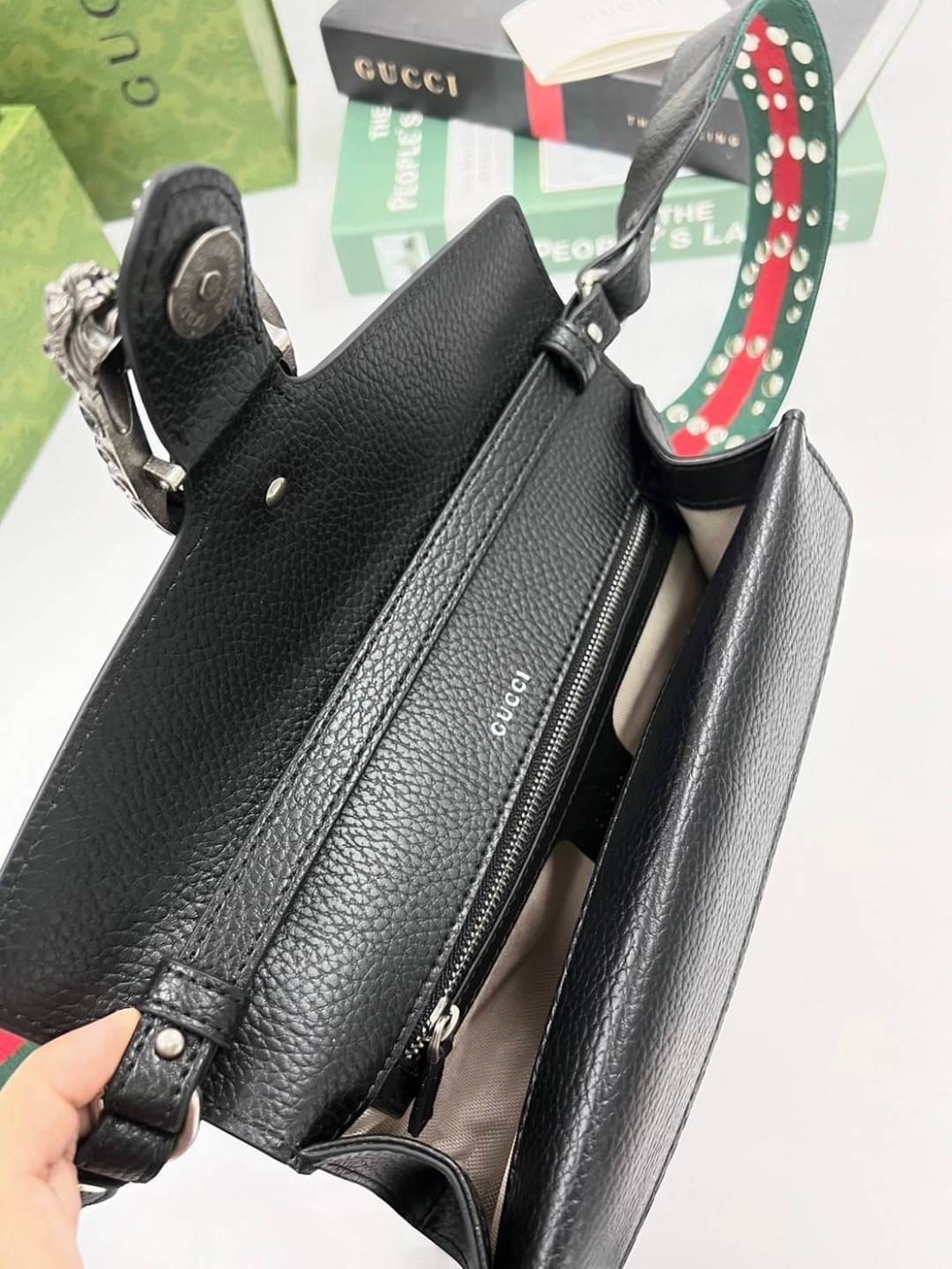 GUCCI Dionysus GG small shoulder bag ฮอตสุดไม่มีใครเกิน รุ่นใหม่ล่าสุดพร้อมสายสะพายสปอร์ต