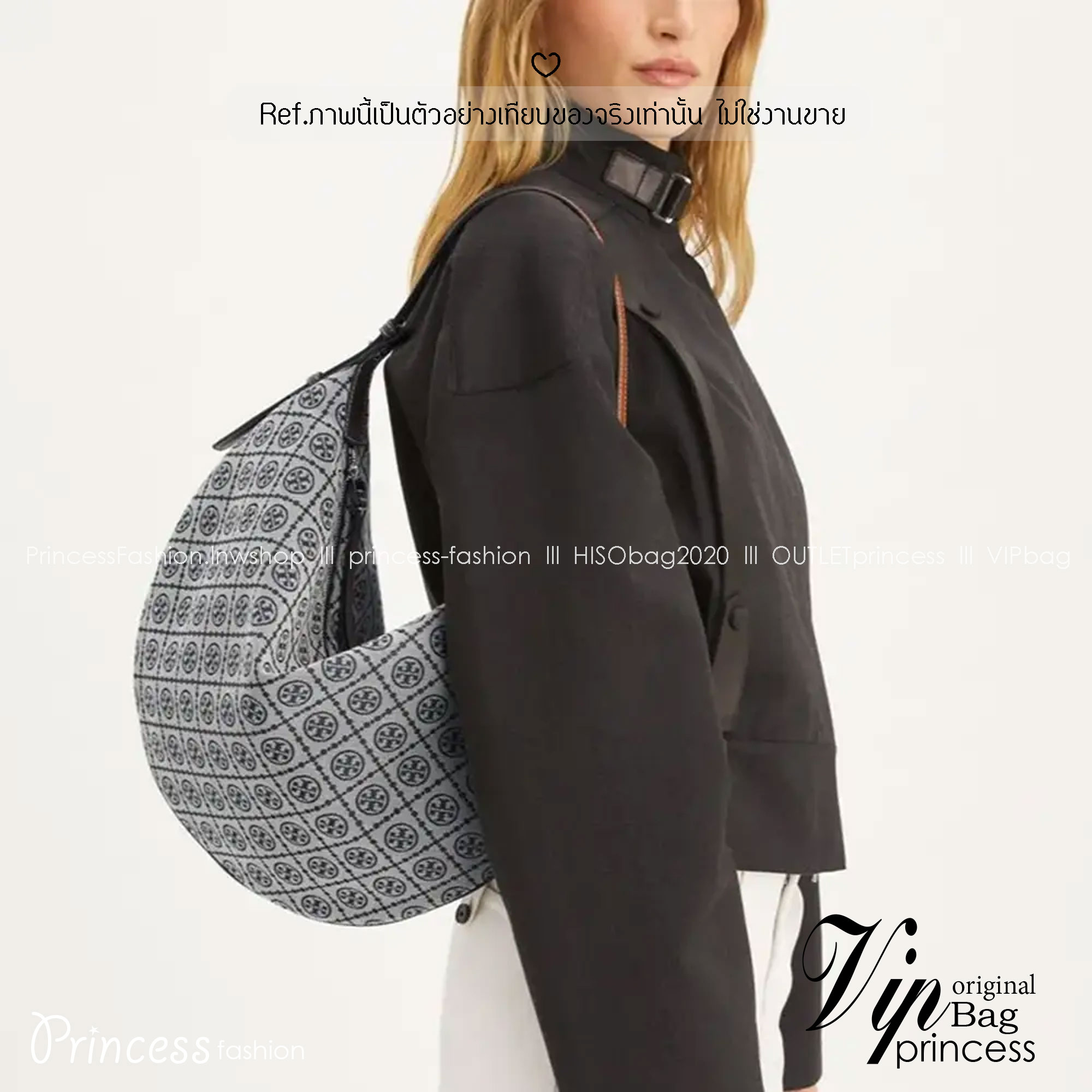 ORI หนังแท้ | Tory Burch T Monogram Balloon Bag 40cm กระเป๋าสะพายทรงโฮโบใบใหญ่ ถือหรือคล้องไหล่รูปทรงใหม่บอลลูนสวยหรูด้วยลายโมโนแกรมเต็มใบ ภายในโล่งกว้างจุของได้เยอะ คอลเลคชั่นใหม่มาแรง!