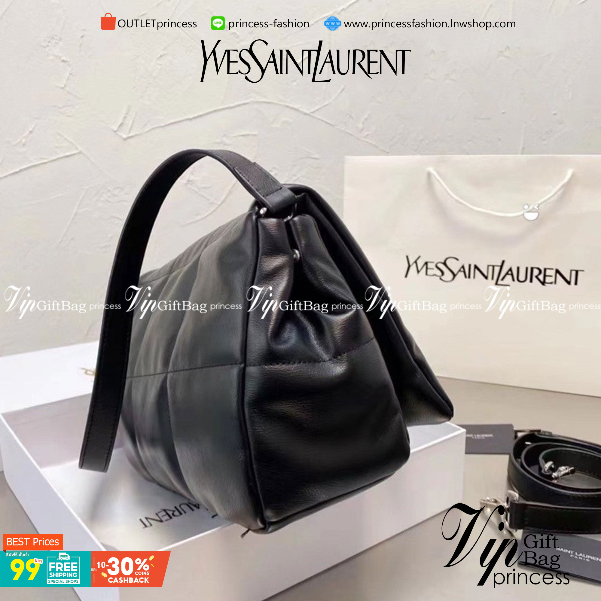 VIP 】YSL Saint Laurent Shoulder Bag กระเป๋าสะพาย เปิดหน้าอะไหล่เงิน ด้านในโล่งกว้าง จุของได้เยอะพอควร สินค้ามาใหม่ เป็นอีกหนึ่งใบที่ร้านแนะนำค่ะ ..!!