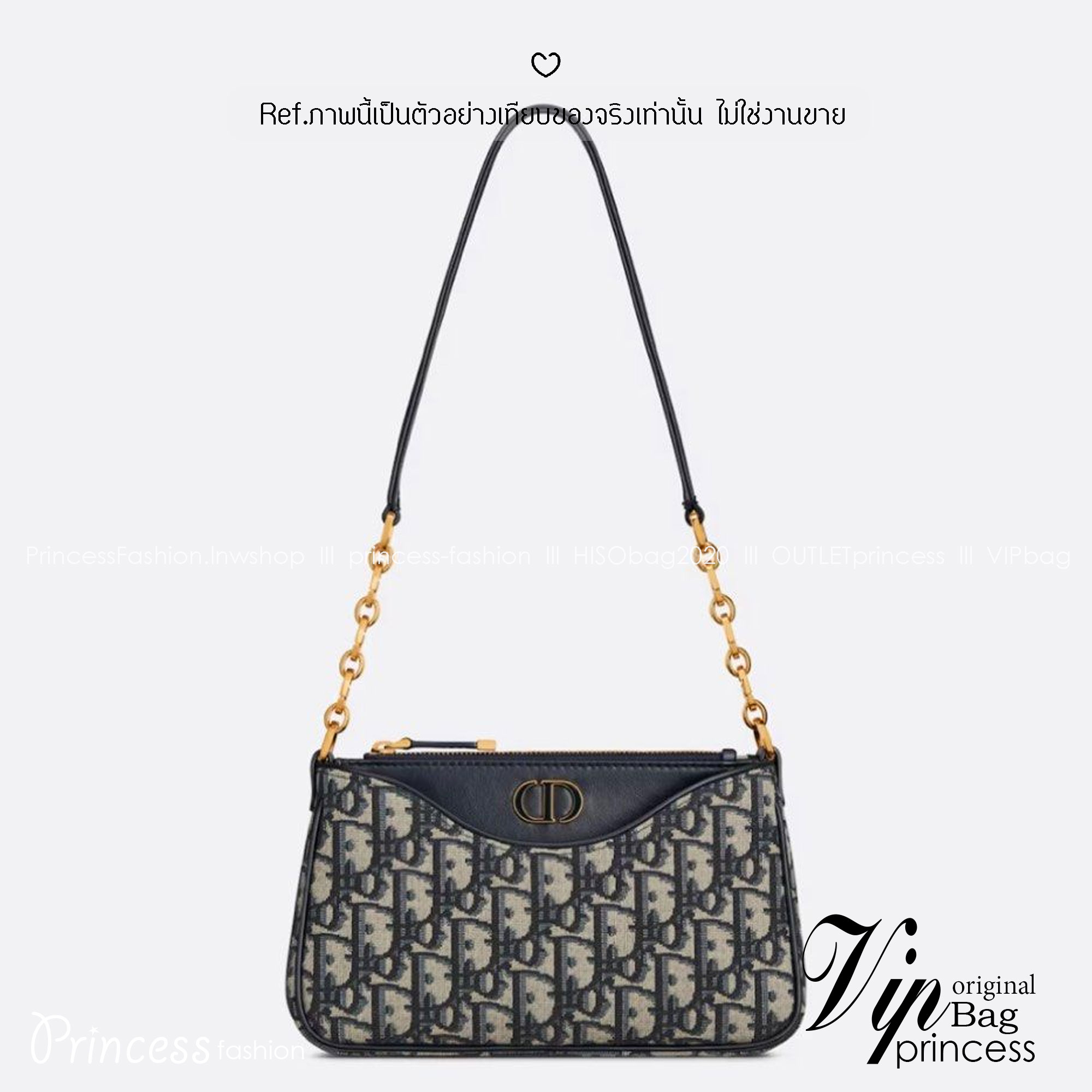 DIOR 30 Montaigne Hobo Avenue Mini Bag | Blue Jacquard กระเป๋าสะพายทรง pouch งาน vintage สไตลคลาสสิค มีใบเล็กด้านในแยกใช้ได้แบบซิปบนสายหนังสายคอลใหม่น่ารักมาก