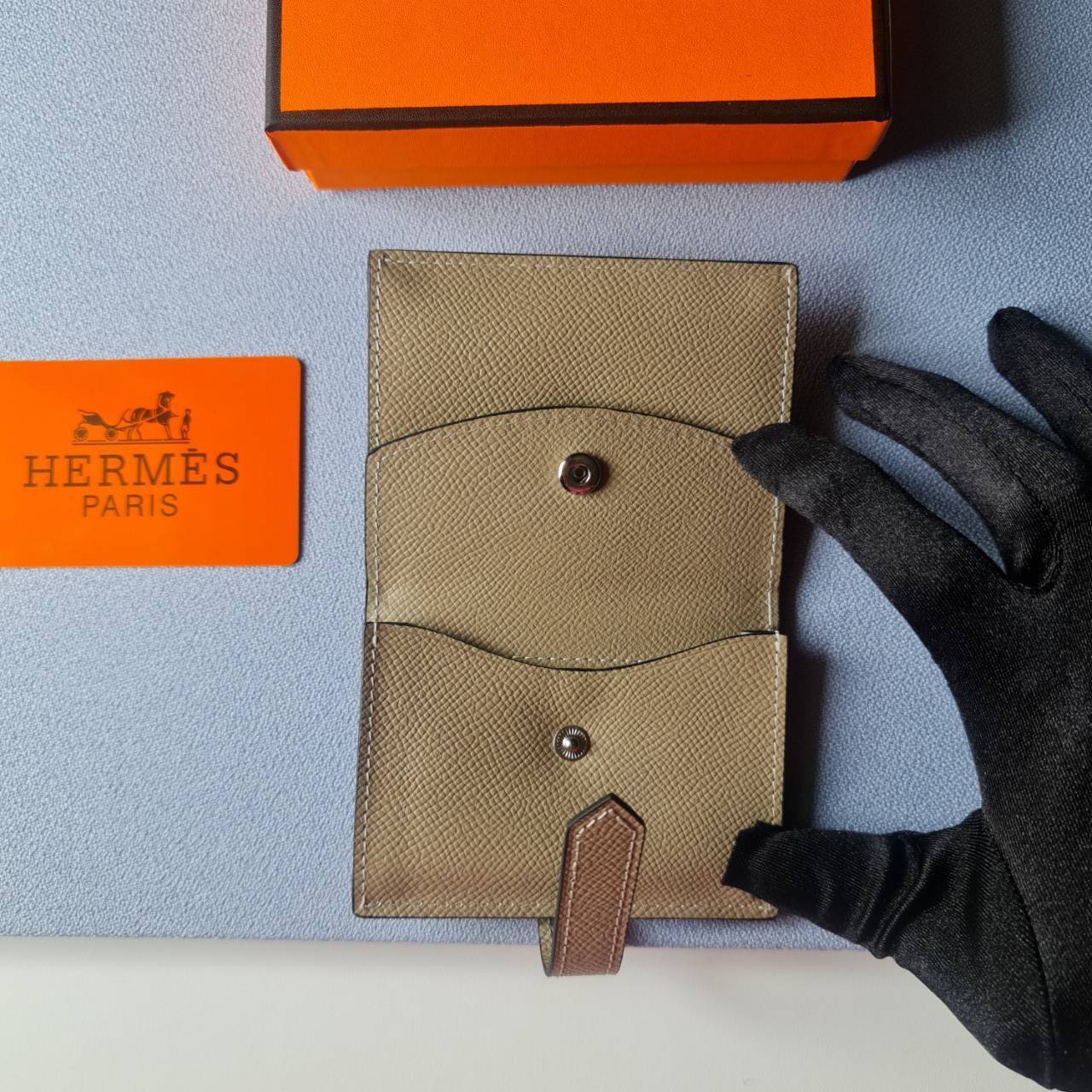 VIP หนังแท้ 】HERMES MINI BEARN WALLET UNISEX