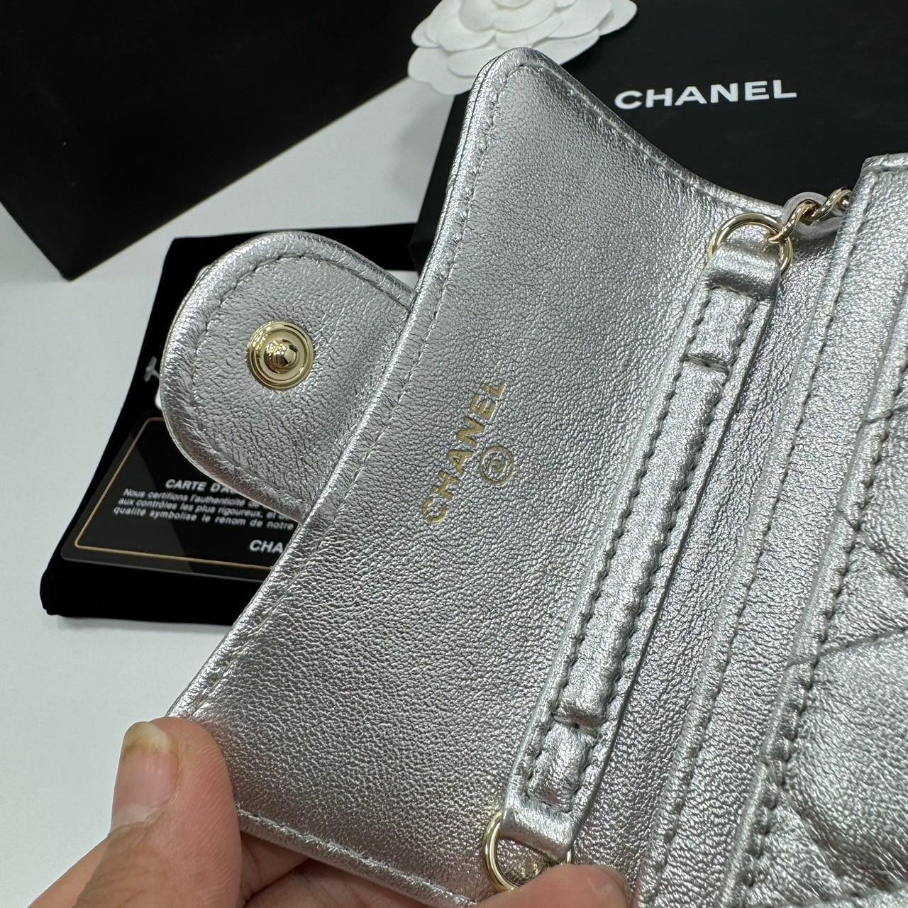 CHANEL mini wallet on chain crossbody กระเป๋าสตางค์พร้อมสายสะพายไซส์มินิ เกรดออริ 1:1 ใช้งานต่างประเทศได้ ภาพถ่ายจากงานขายจริง