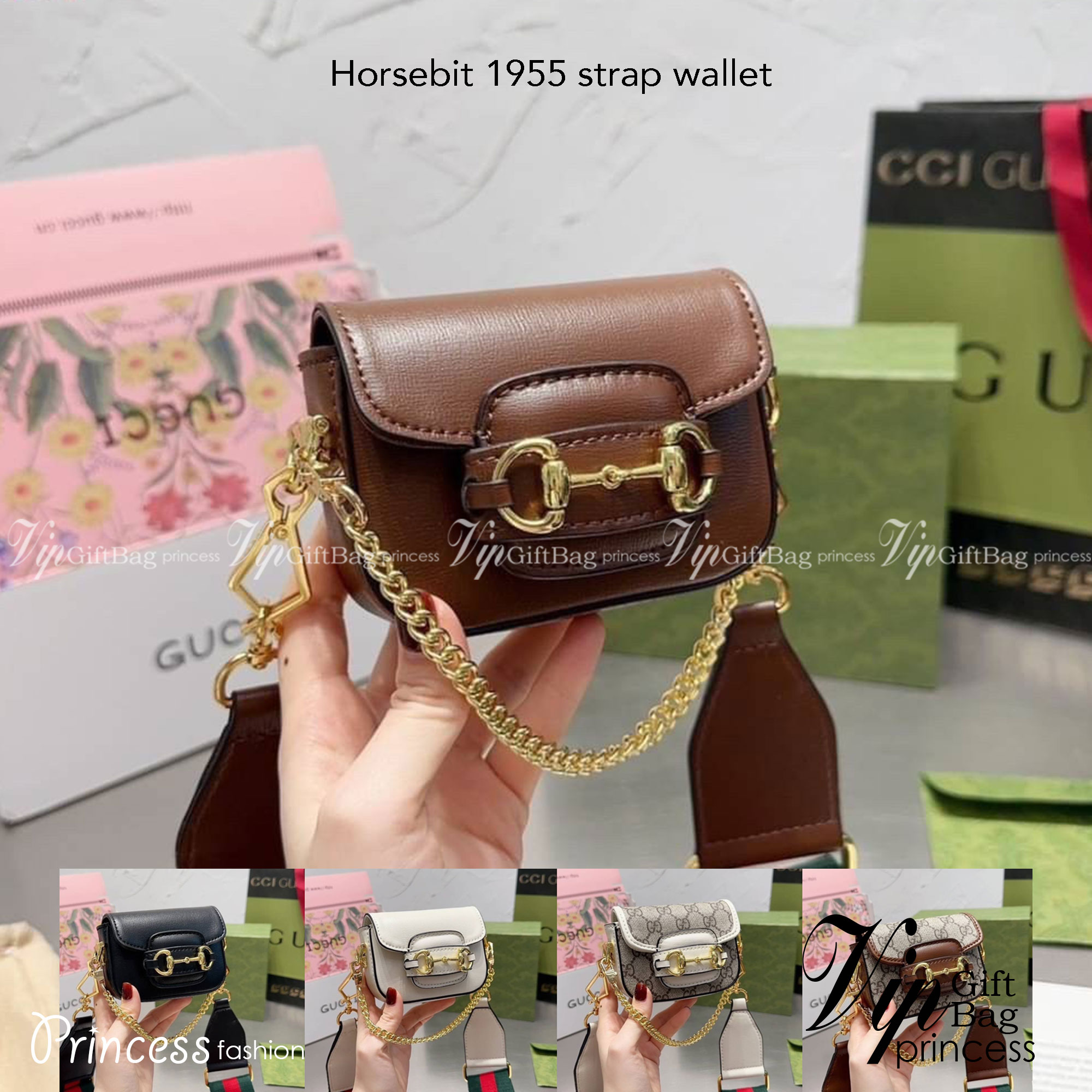 GUCCI Horsebit 1955 strap wallet พร้อมส่ง! กระเป๋าไซส์มินิน่ารัก มี 5 สีให้เลือก สายสะพายถอดได้ เลื่อนปรับระดับได้ เป็นอีกรุ่นที่น่าใช้มากๆ สินค้าแนะนำ