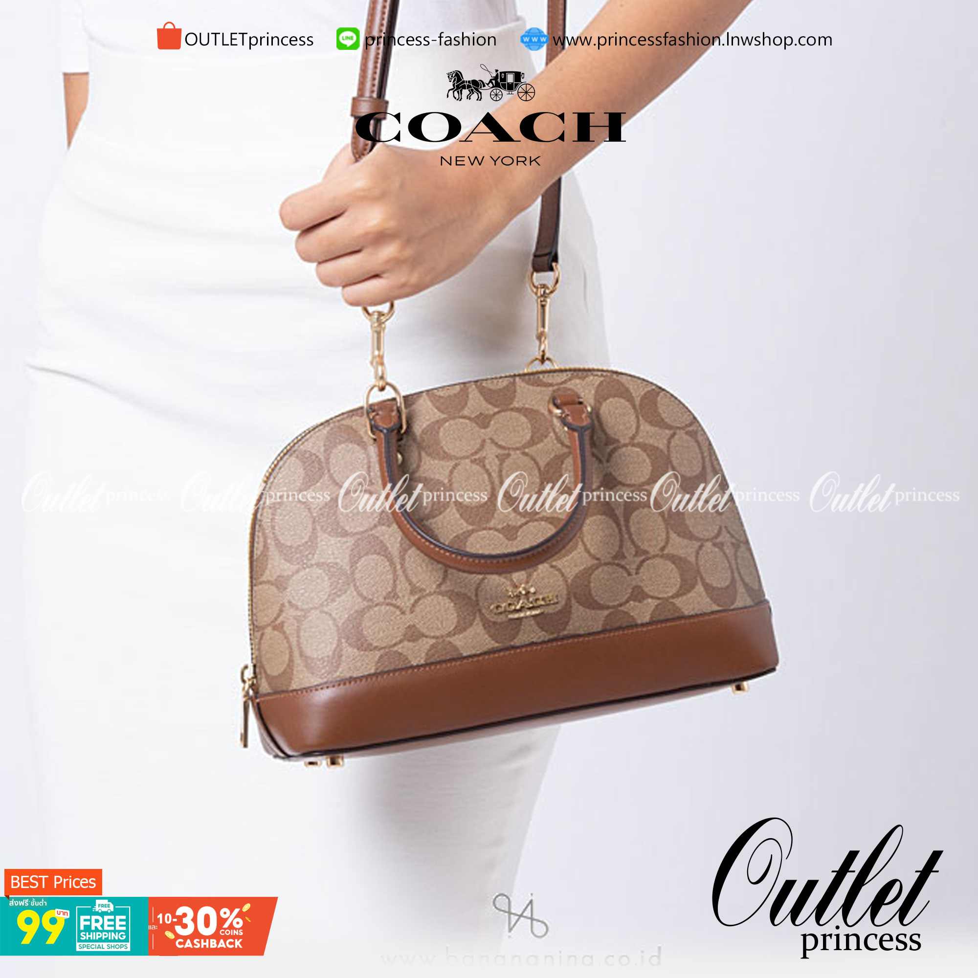 Coach Mini Sierra Signature กระเป๋าถือทรงโดม ภายในกว้างสามารถใส่กระเป๋าเงินเล็ก และมือถือได้ และยังมีช่องซิปเล็ก 1 ช่อง ด้านหลังมีกระเป๋าเล็กเก็บบัตร 1 ช่อง ใครยังไม่มีพลาดไม่ได้แล้วนะคะ