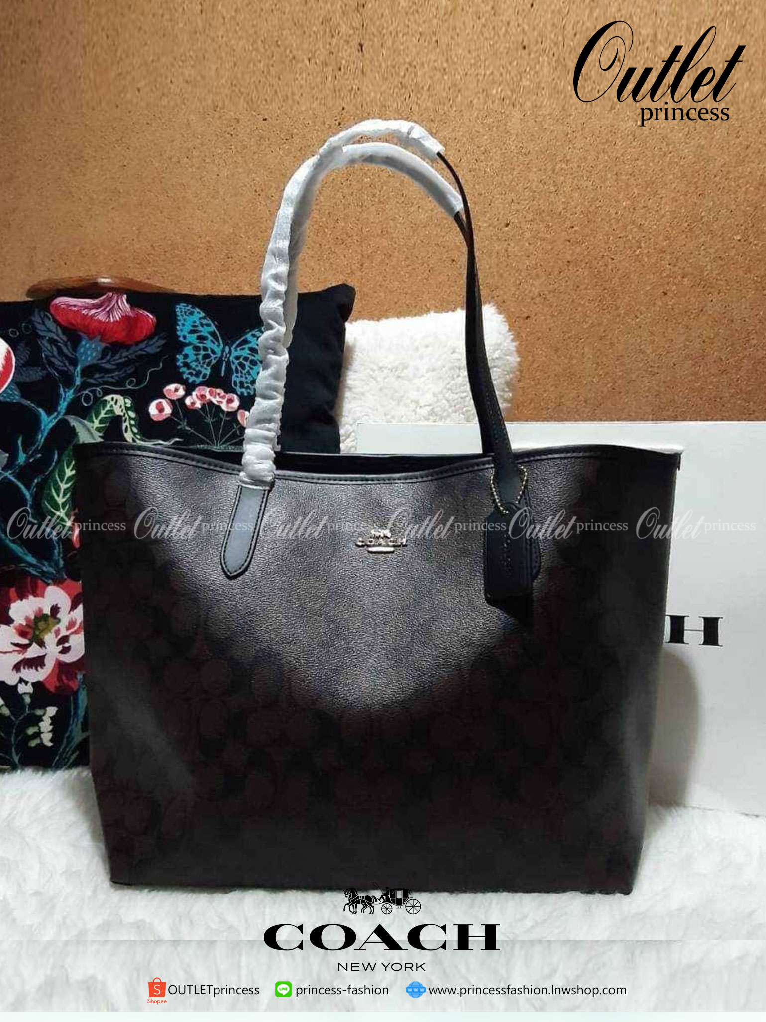 COACH C5696 CITY TOTE IN SIGNATURE CANVAS กระเป๋าถือทรงโท้ทใบใหญ่ ใส่ของได้ของครบครัน