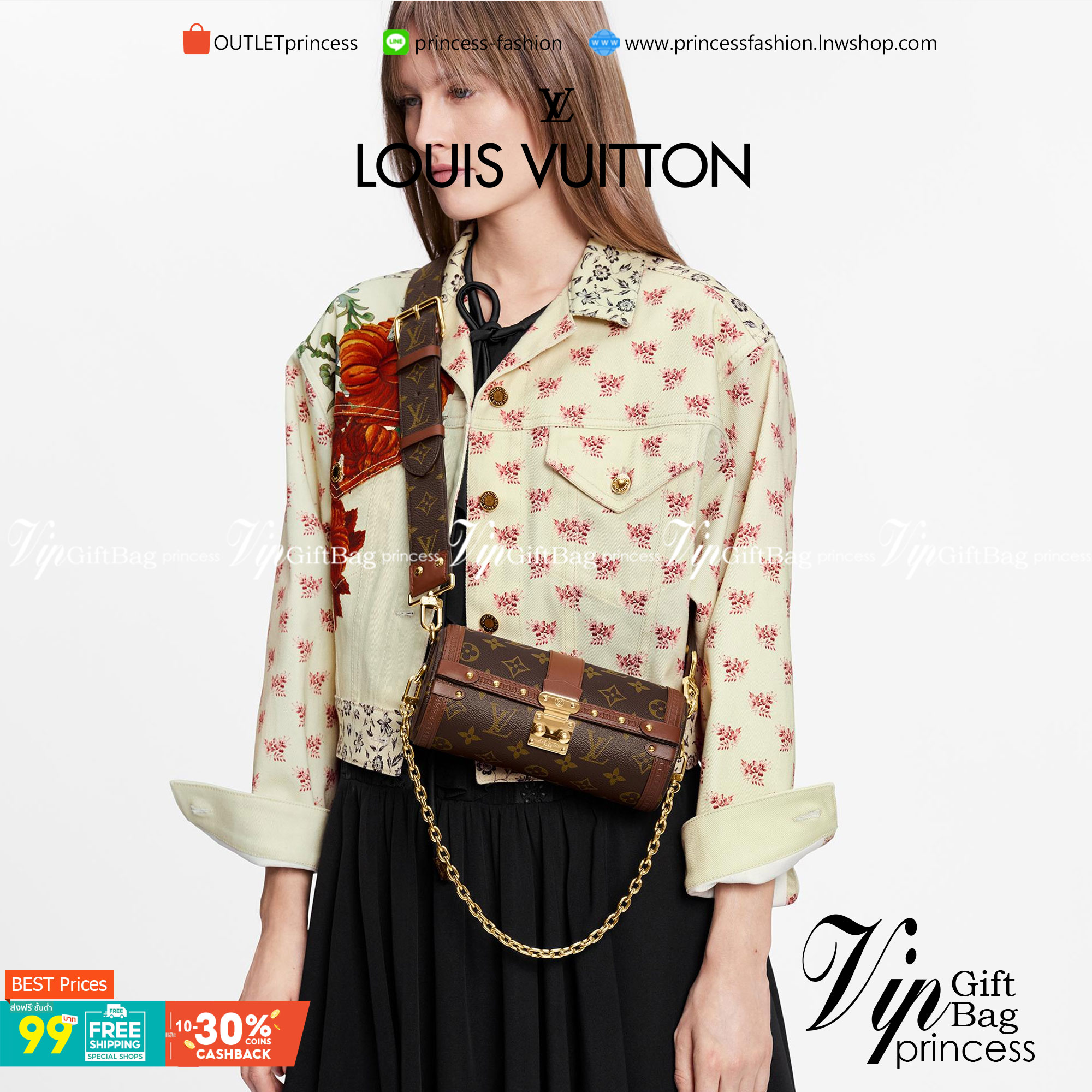 LV PAPILLON TRUNK Monogram coated canvas กระเป๋าสะพายทรงหมอน งานเปิดหน้าหนังลายโมโนแกรม อะไหล่ปั้มทุกจุด เกรดงานสวยเกินราคา ภาพสินค้าถ่ายจากงานขายจริง ใช้งานต่างประเทศได้