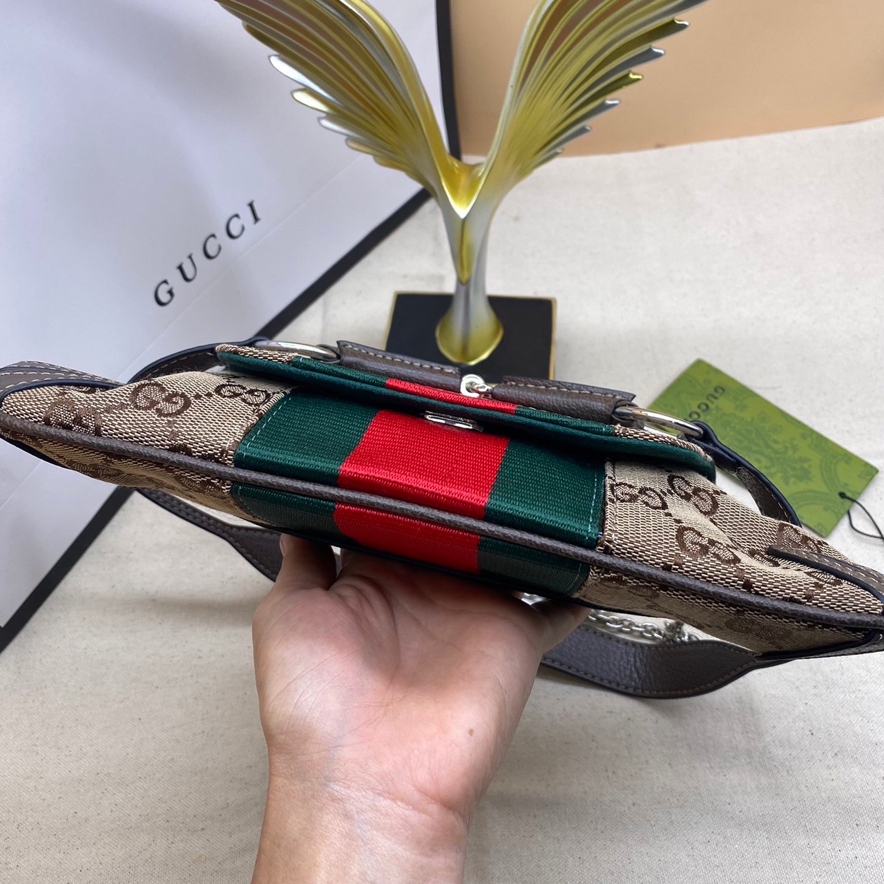 GUCCI HORSEBIT CHAIN SMALL SHOULDER BAG / Gucci Bag / Gucci Horsebit Chain Bag พร้อมส่ง กระเป๋าสะพาย สไตส์วินเทจ พร้อมสายหนังและสายโซ่ **สินค้าเกรดออริจินอลสลับแท้ 1:1