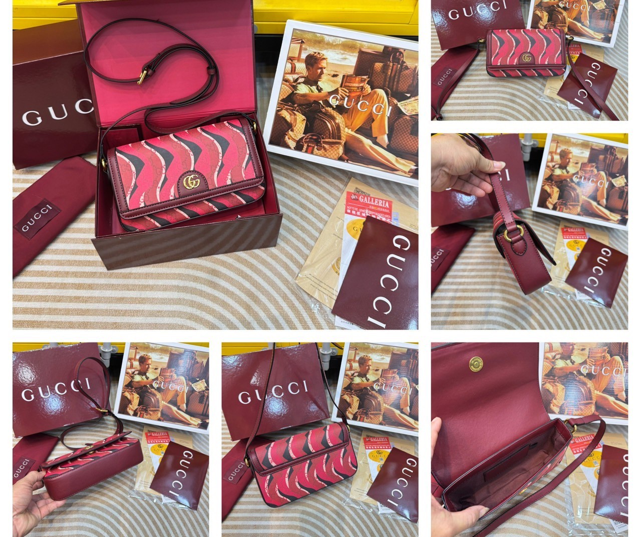 GUCCI Lunar New Year Printed super mini bag / GG Crossbody Bag กระเป๋าสะพายคอลใหม่ทรงสวยผู้ดี สีแดงขับผิวรับทรัพย์ ลวดลายรูปงูในตำนานเสริมความงดงามสวยหรูโดดเด่นอย่างลงตัว