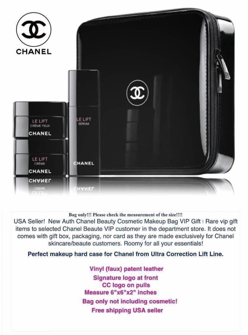 Vip Gift Premium Gift พรีเมี่ยมกิ๊ฟ แท้💯 กระเป๋า Chanel Cosmetic Box กล่องใส่เครื่องสำอางค์ สวยหรู ดูคุณนายสุด จุของได้เยอะนะคะ วัสดุหนังแก้วเคลือบ เปิดปิดด้วยซิป