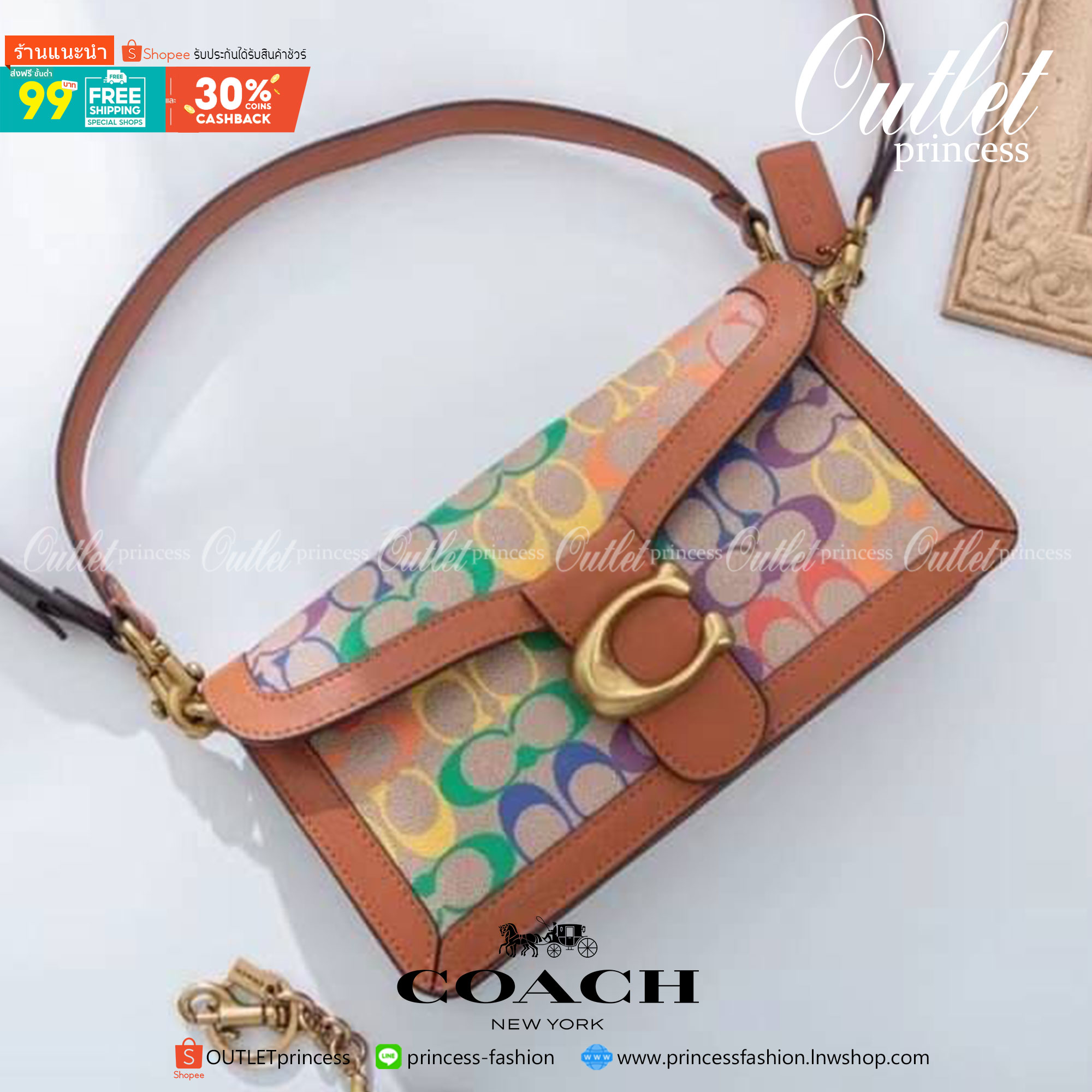 ของแท้ 💯% Coach Tabby Shoulder Bag 26 Polished pebble leather, suede and refined calf leather Inside zip and multifunction pockets