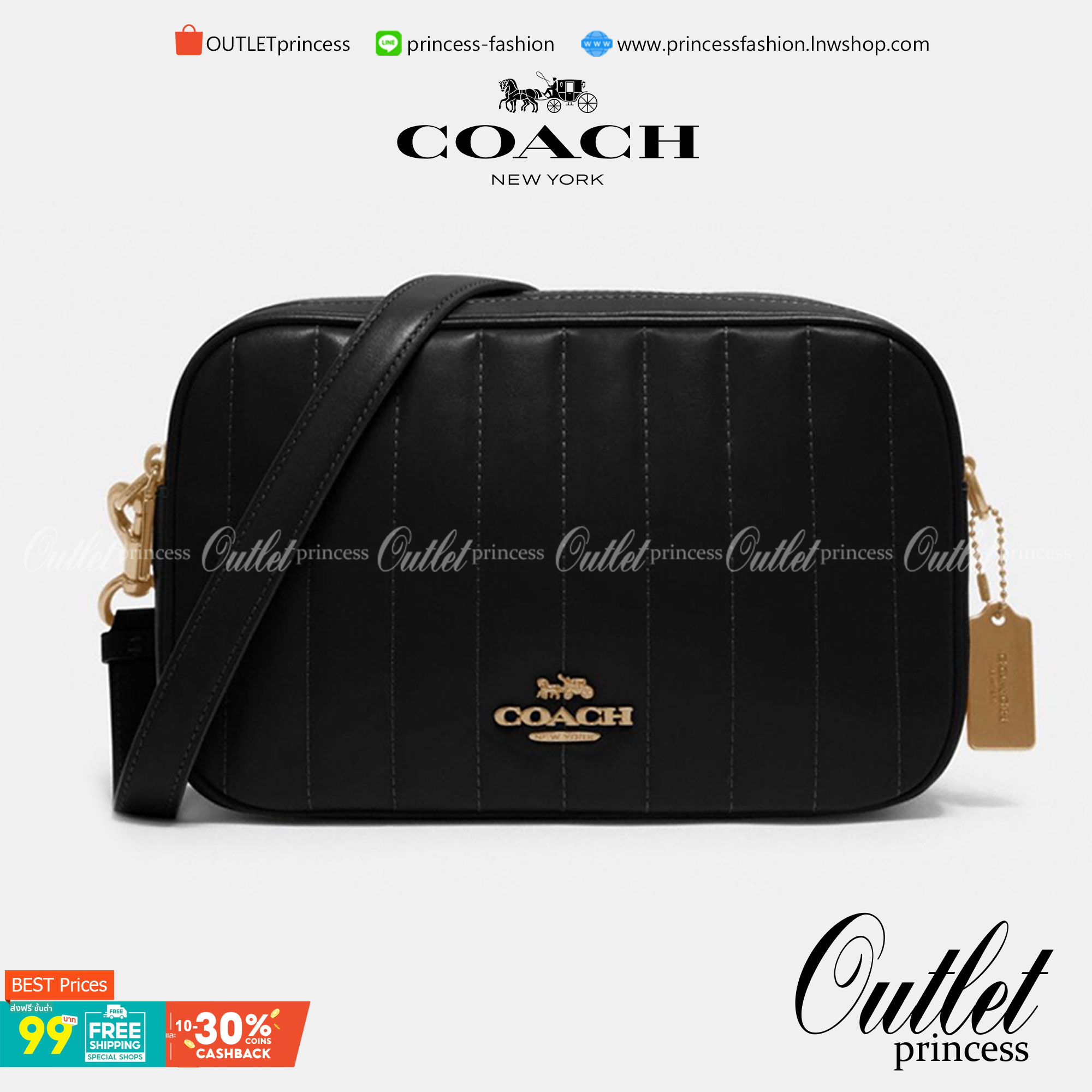 COACH C1569 JES CROSSBODY WITH LINEAR QUILTING ใหม่ล่าสุด!! กระเป๋าสะพายข้าง รุ่น 2 ซิป ใบใหญ่จุใจ ดีไซน์ใหม่ เพิ่มลูกเล่นให้ดูหรูหรายิ่งขึ้น วัสดุหนังสังเคราะห์บุเป็นลายเส้นสวยงาม เปิด-ปิดด้วยซิป 2 ช่องหลัก ใช้งานง่าย ทรงสวยมากๆรุ่นนี้ มาพร้อมสายสะพาย cr
