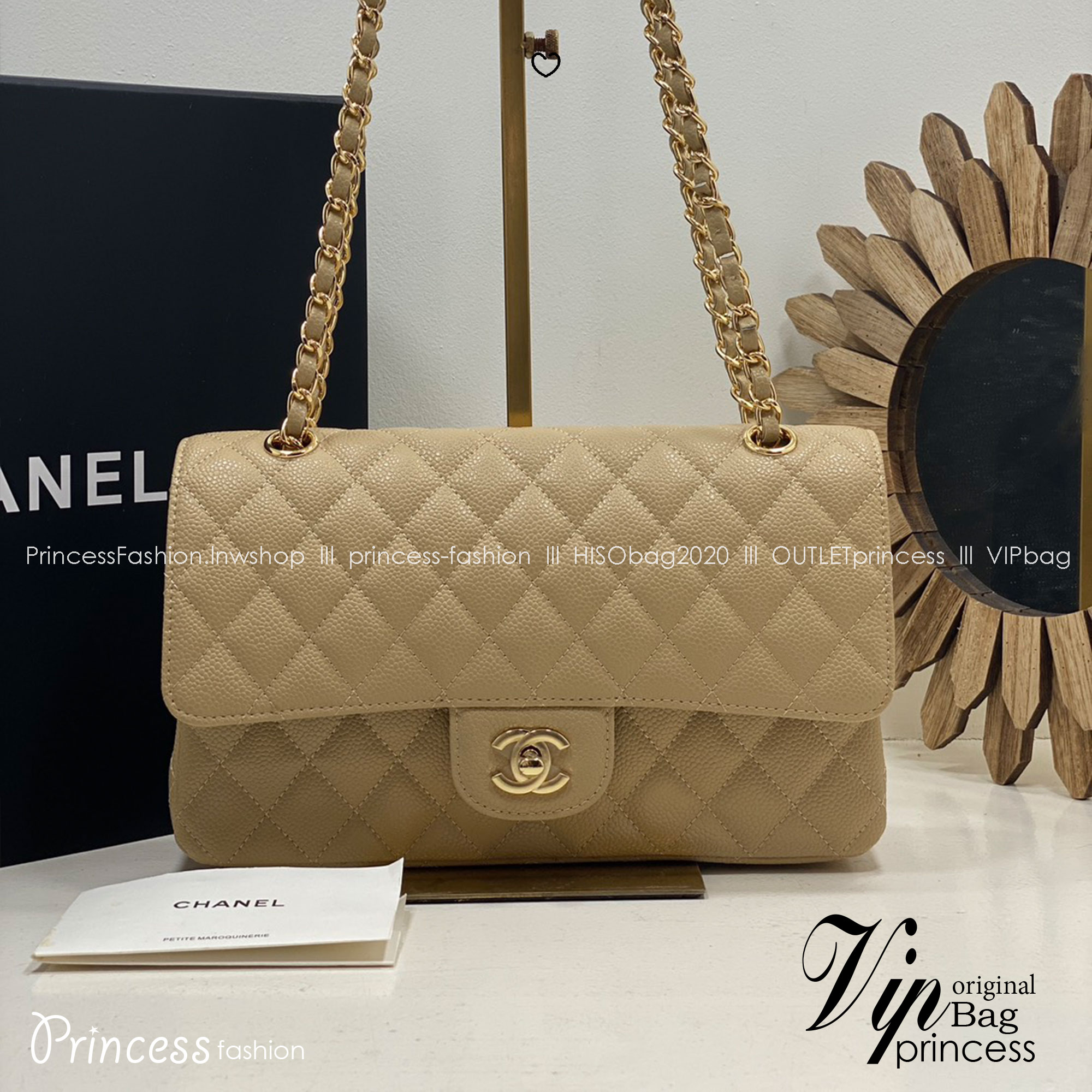 ORI หนังแท้ | CHANEL Classic Medium Flap Bag 25cm กระเป๋าสะพายคลาสสิกรุ่นยอดนิยมตลอดกาล ดีไซน์เรียบหรูหราขับผิว งานหนังแท้ อะไหล่ทองหรูหรา สุดยอดเดอะเบสท์ไอเท็ม