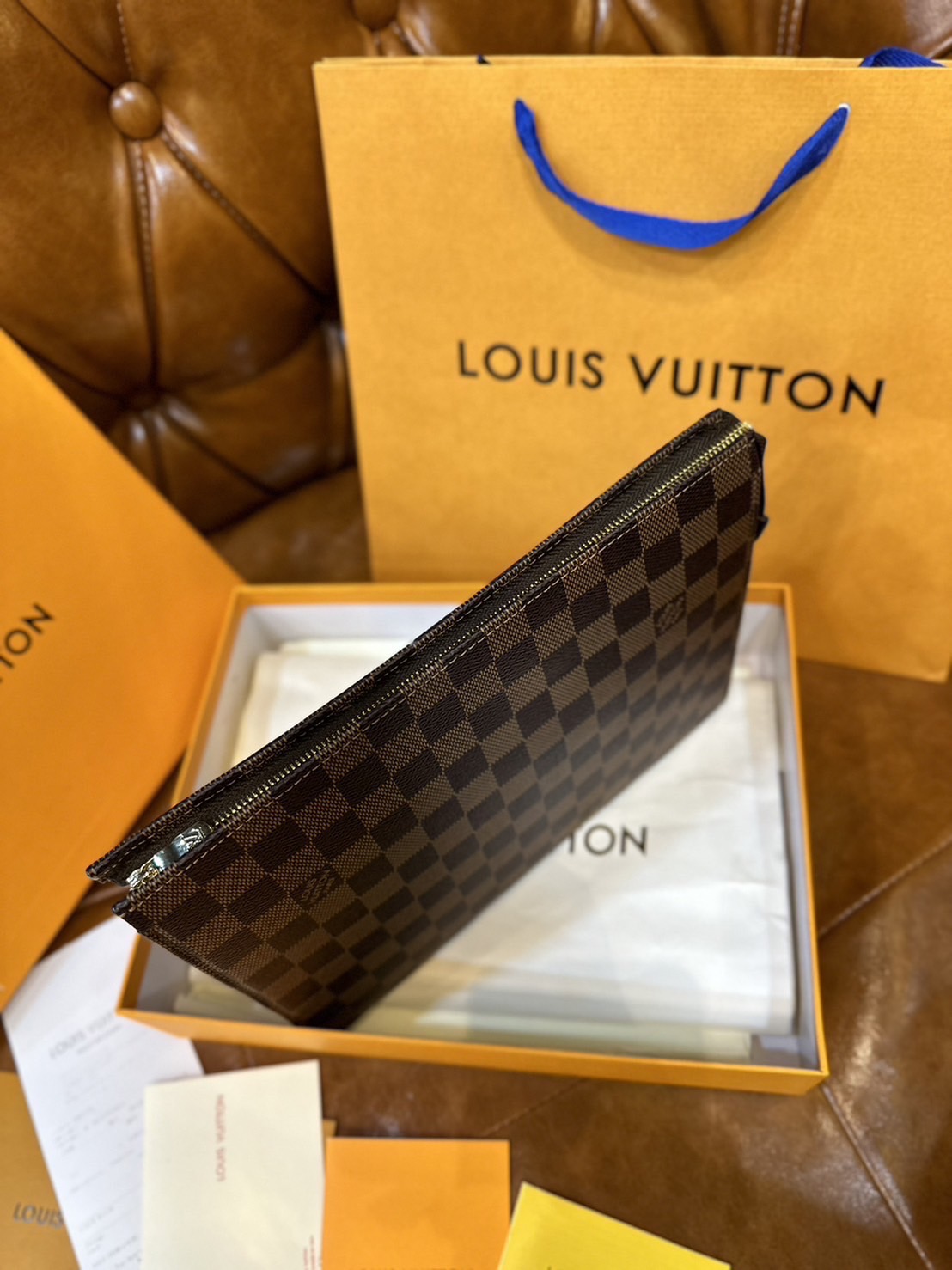 LV Pochette Voyage MM / LV Clutch กระเป๋าถือทรงคลัช ทรงพอช เกรดออริ สลับแท้ 1:1 ใช้ต่างประเทศได้ ใช้ได้ทั้งชายหญิง