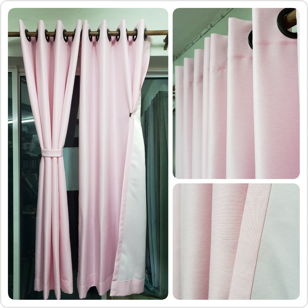ผ้าม่าน กันแสงUV95% ผ้าม่าน รุ่น อีลีแกนท์(etegant) สีชมพูก.270*ส.230ซม./ผืน(แถมสายรวบผ้าม่าน)