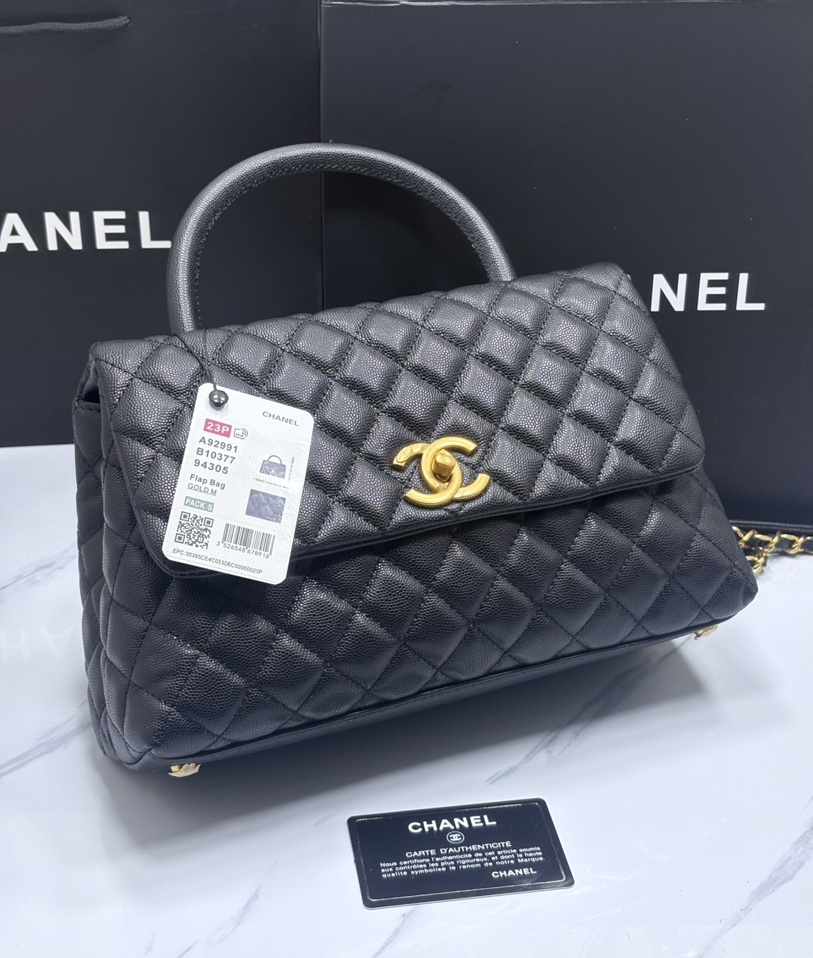 ORI หนังแท้ | Chanel Coco Top Handle Bag Medium 30cm กระเป๋าสะพายสุดคลาสสิค สวยหรูดูแพงเป็นอมตะ