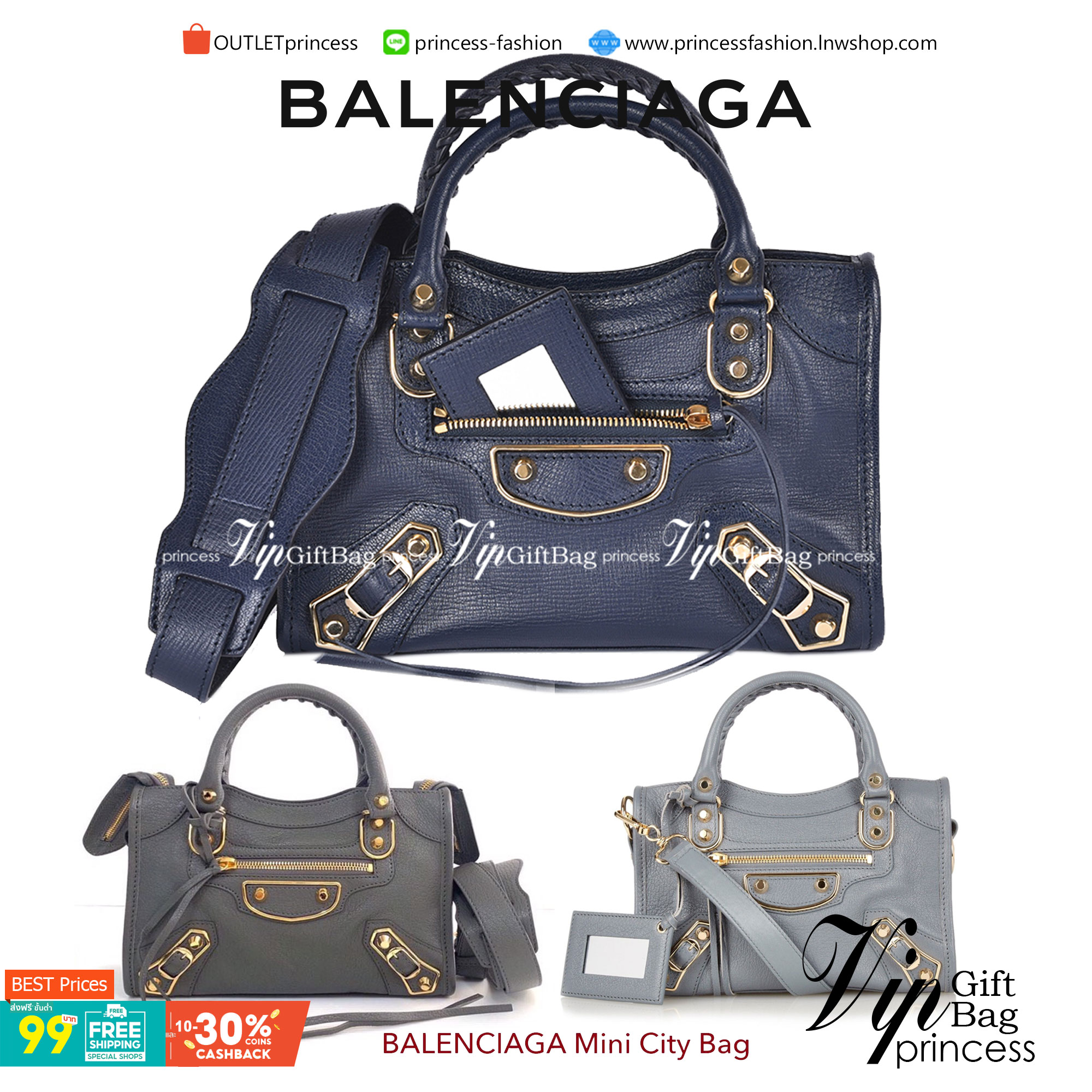 VIP 】หนังแท้ BALENCIAGA Classic City Mini Shoulder Bag พร้อมส่งที่ไทย
