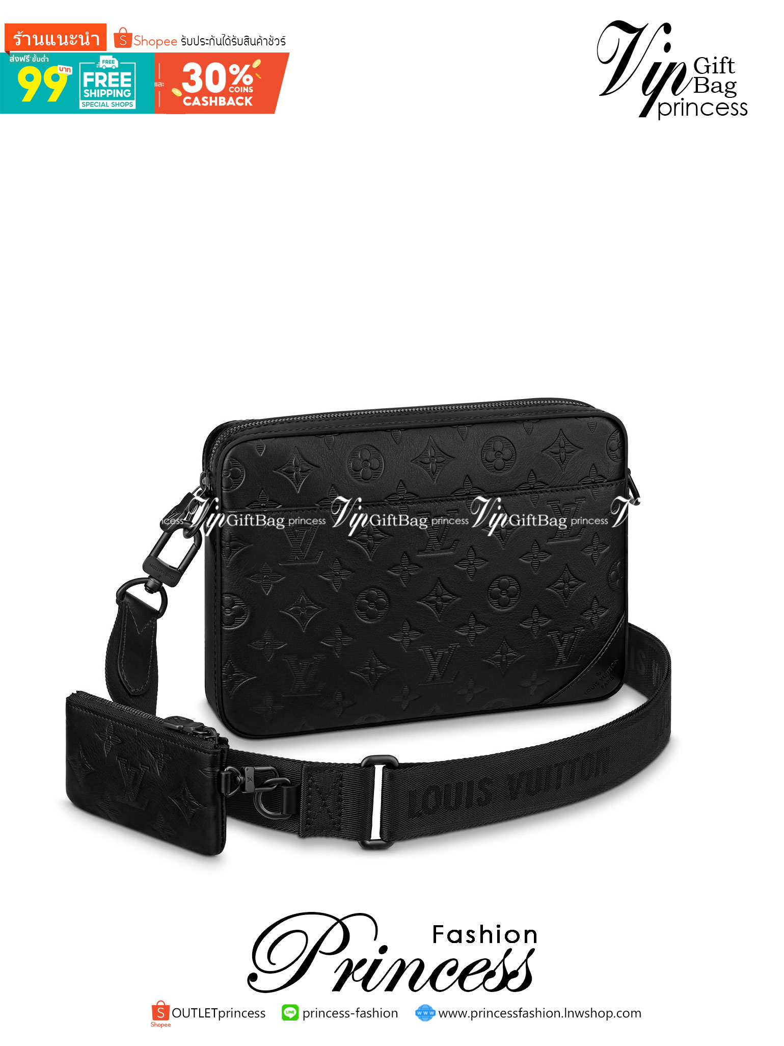LV Duo messenger Black Monogram Shadow เกรดใช้งานสลับใบจริงได้ เทพออริจินอล เนื้องานสวยงาม หนังแท้ ใช้ได้ทั้งชายหญิง ภาพสินค้าถ่ายจากงานขายจริงใช้งานต่างประเทศได้