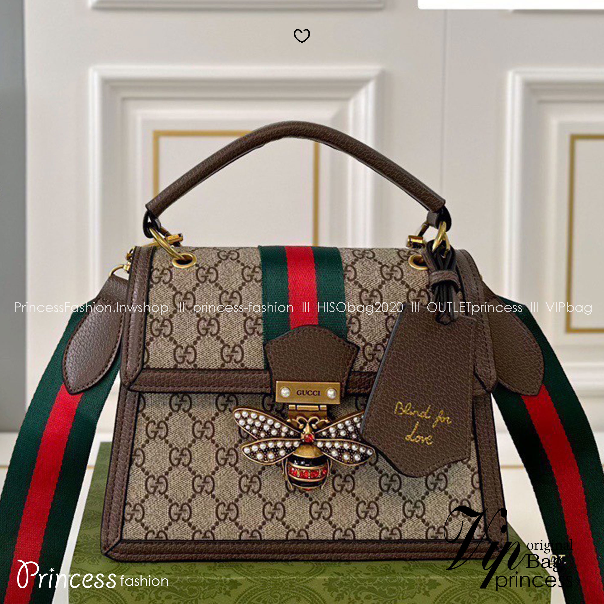 GUCCI Queen Margaret Bee top handle bag กระเป๋าถือลิมิเต็ดด้วยตัวกดล็อครูปผึ้งประดับมุกสวยหรูโดดเด่น มาพร้อมสะพายข้างสปอร์ต ดีไซน์สวยไม่ซ้ำใคร