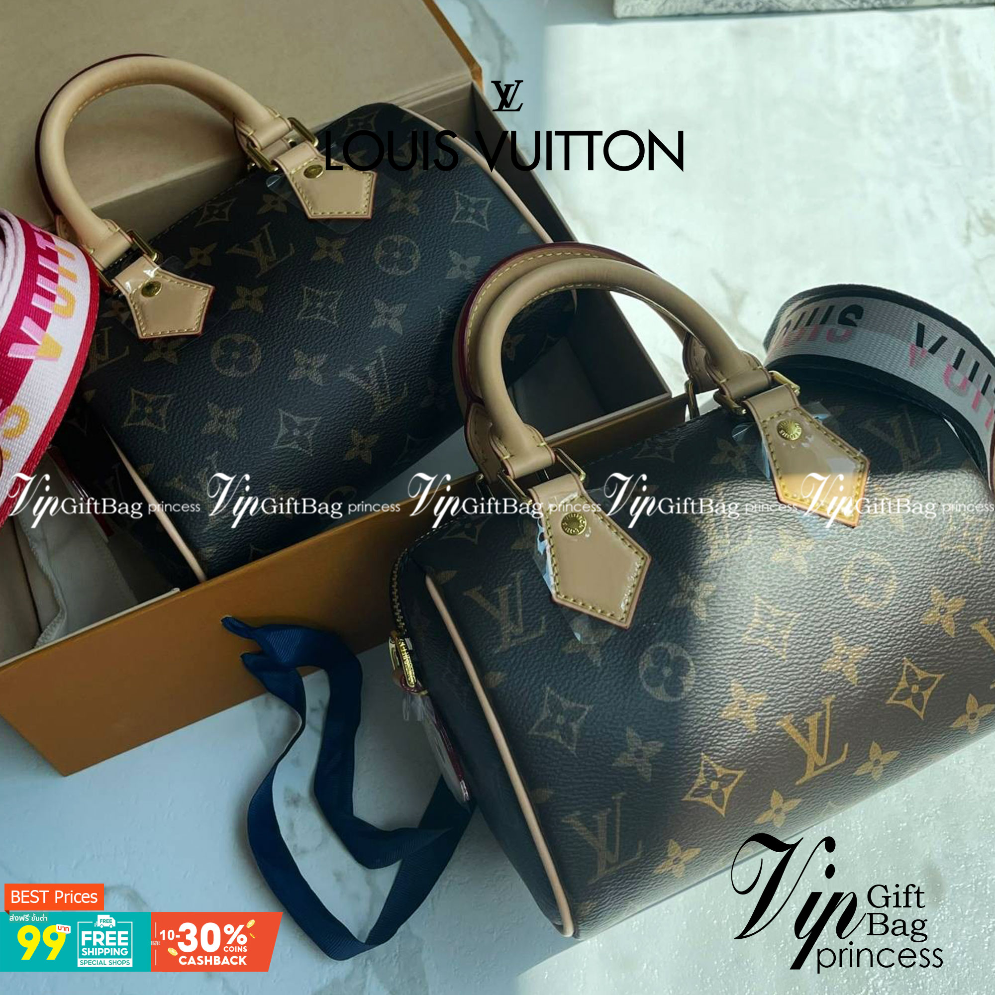 หนังแท้ LOUIS VUITTON POCHETTE SPEEDY BANDOULIÈRE 20 มาพร้อมสายผ้า มีให้เลือก2 สี ถ่ายสดจากสินค้าจริง ขนาดน่ารัก เป็น every look ที่หรูหรามากค่าา