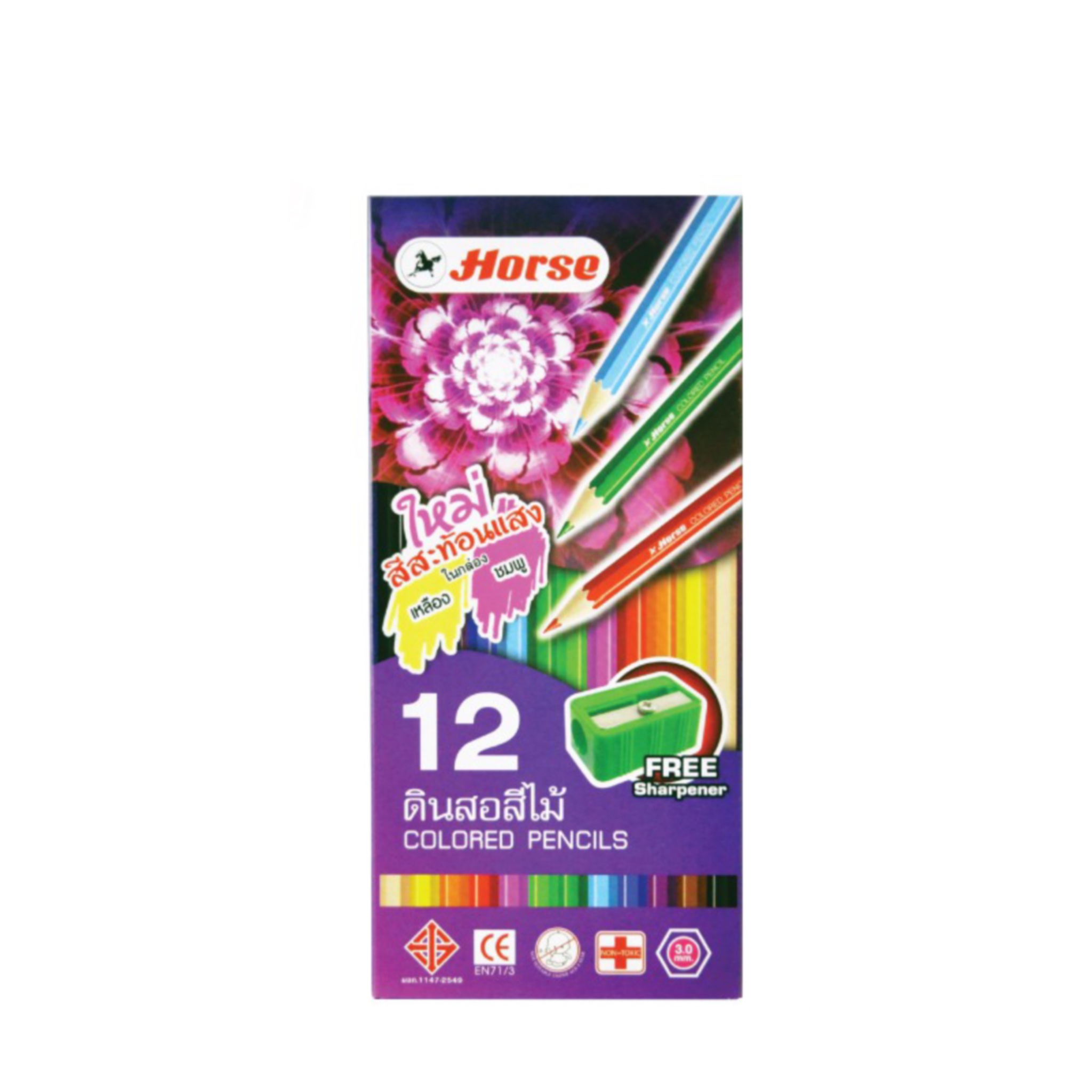 สีไม้ยาว 12สี ตราม้า no.2080