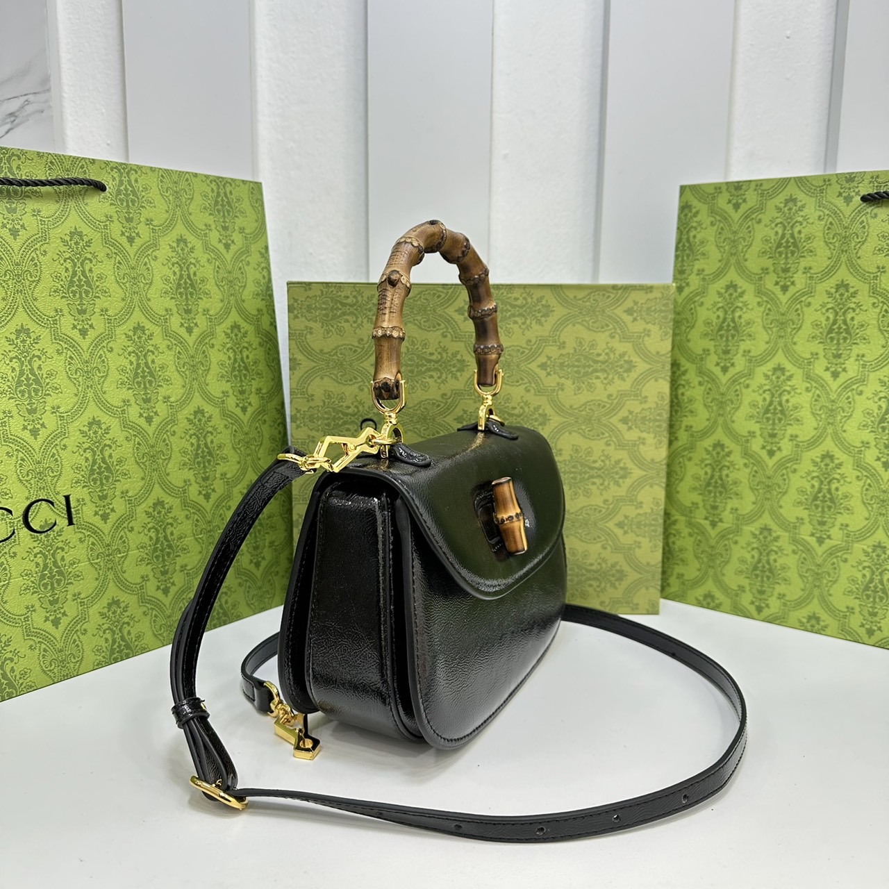 GUCCI BAMBOO 1947 TOP HANDLE BAG กระเป๋าถือ/สะพาย มือจับลายไม้ไผ่หรูหรา เกรดออริ สลับแท้ 1:1 ใช้งานต่างประเทศได้