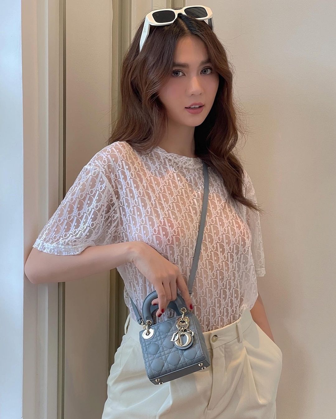 VIP 】หนังแท้ CHRISTIAN DIOR MICRO LADY DIOR BAG Cannage Lambskin
