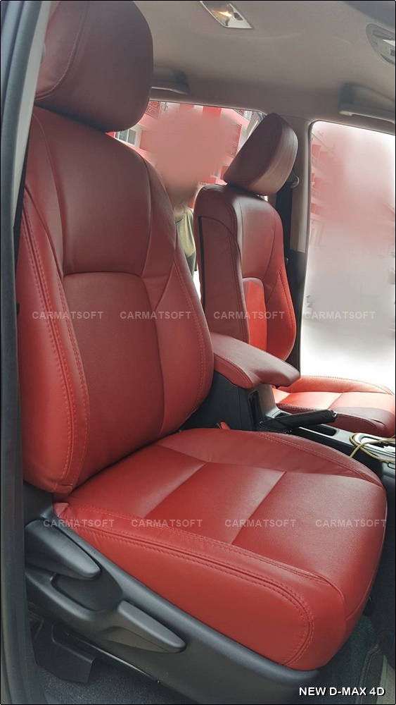 ชุดหุ้มเบาะรถยนต์ D-MAX 4D 2012-18 หนังPVC เกรดA หนา1มิล สีแดง